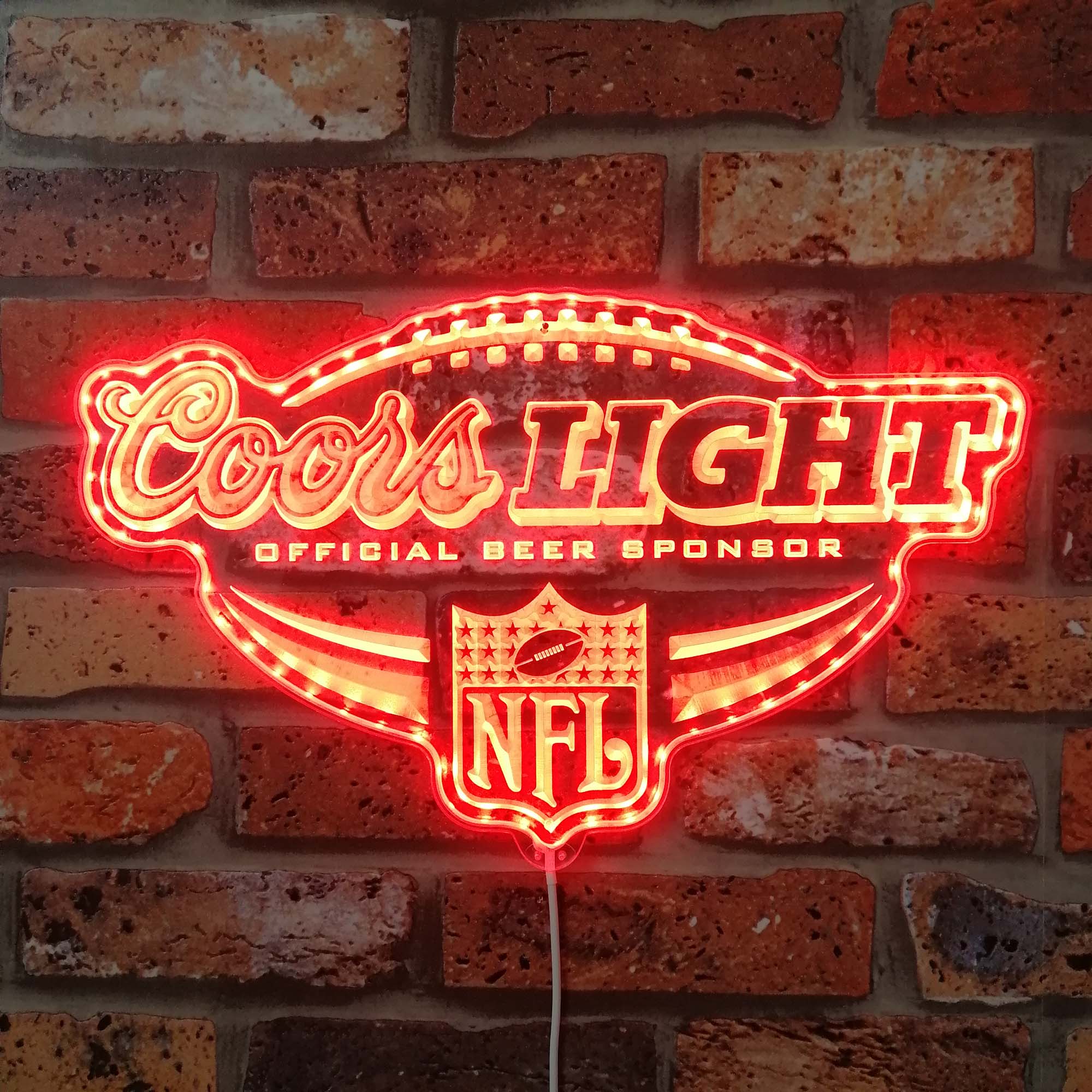 Coors Light NFL Football Dynamic RGB Edge Lit LED Sign