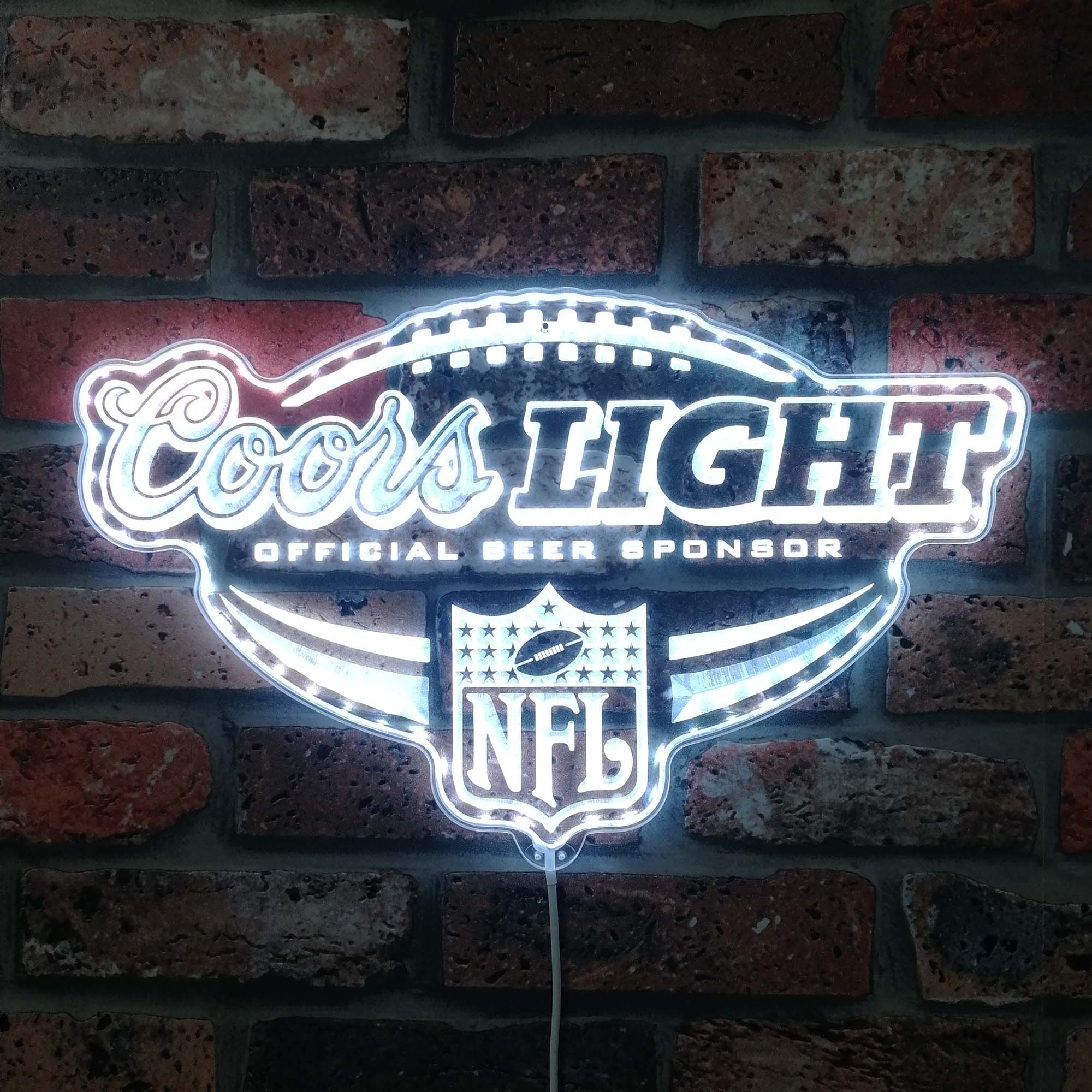 Coors Light NFL Football Dynamic RGB Edge Lit LED Sign