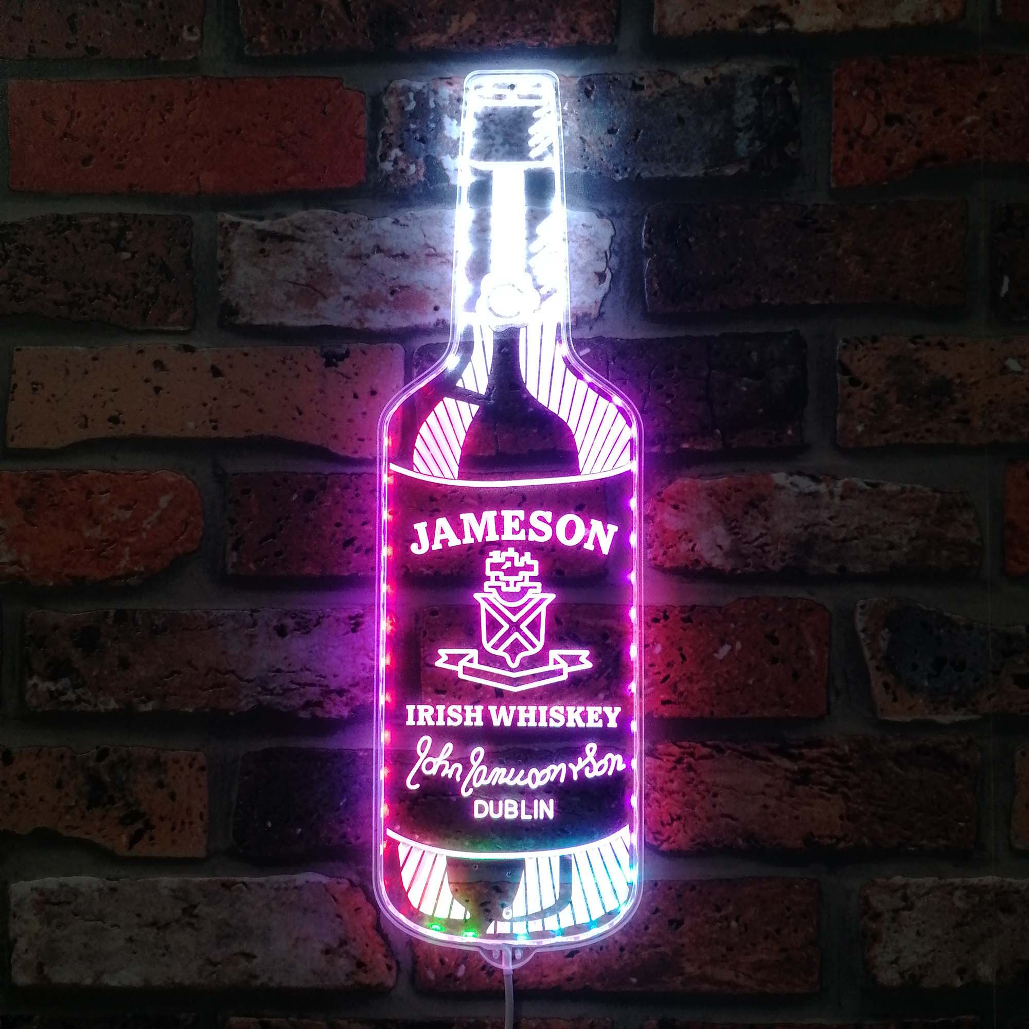 Jameson bottle Dynamic RGB Edge Lit LED Sign