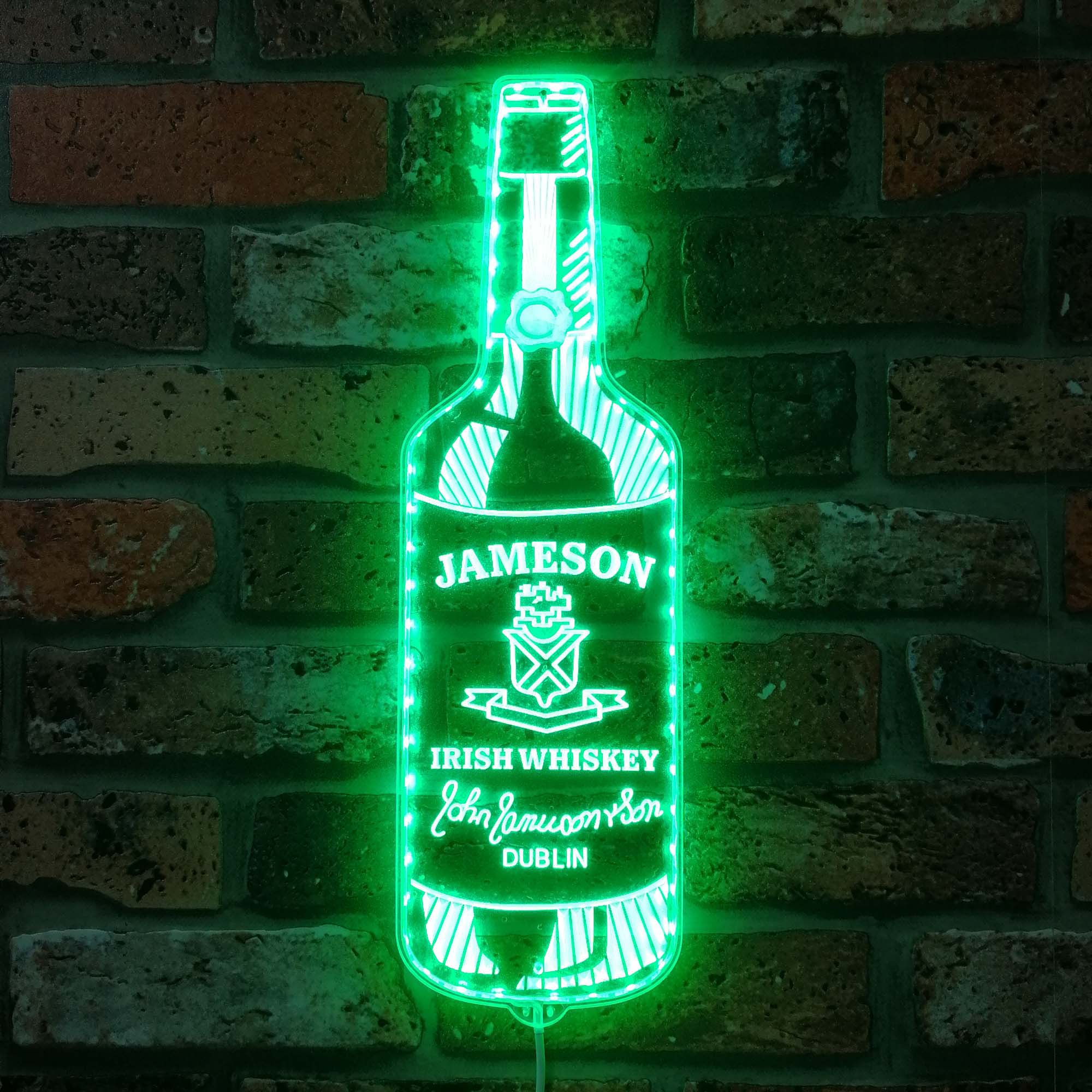 Jameson bottle Dynamic RGB Edge Lit LED Sign