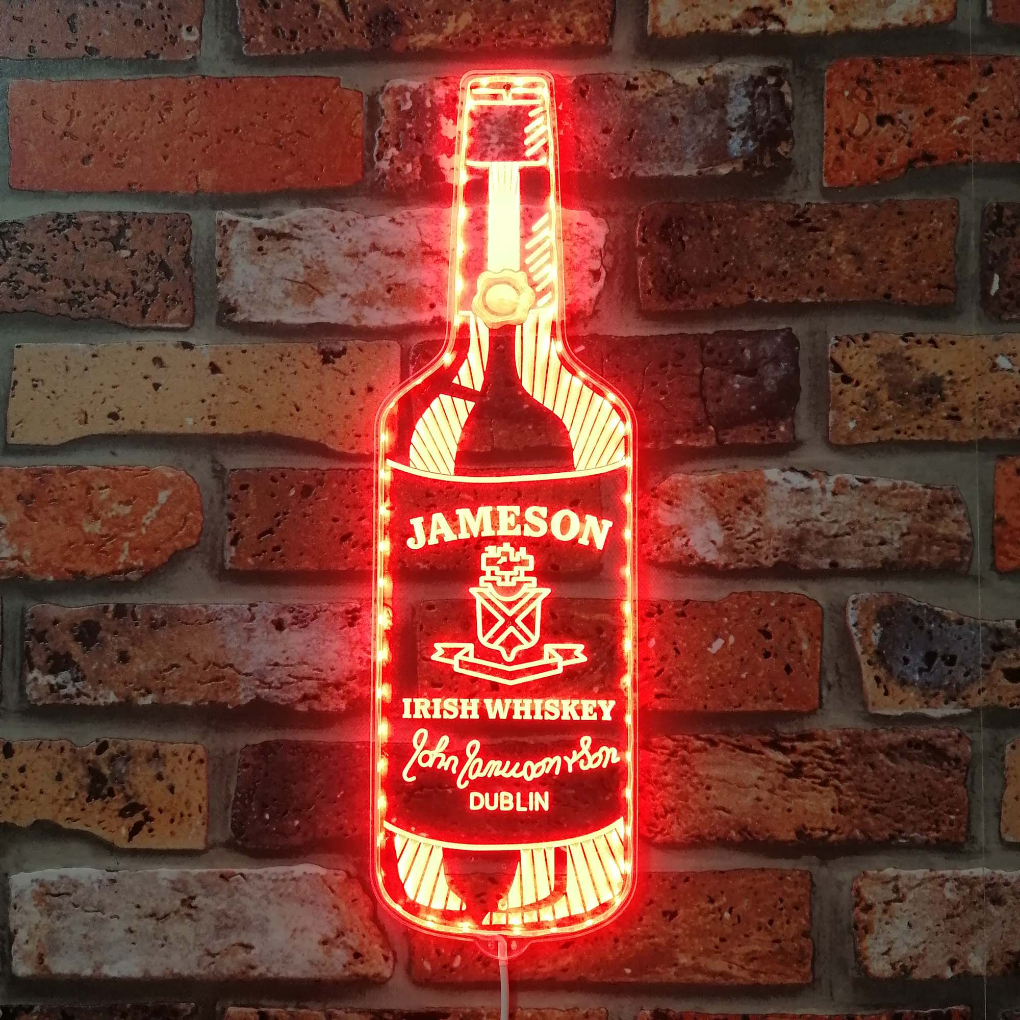 Jameson bottle Dynamic RGB Edge Lit LED Sign