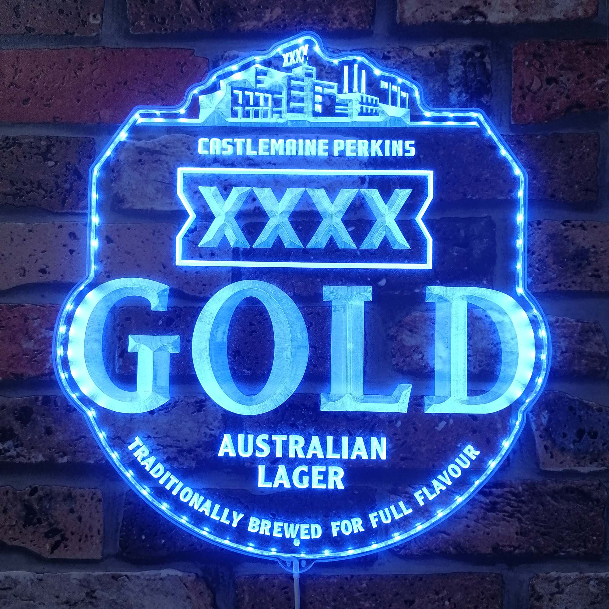 XXXX Gold beer Dynamic RGB Edge Lit LED Sign