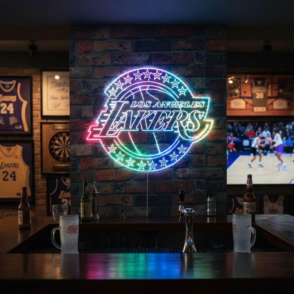 NBA Los Angeles Lakers Neon LED Sign with Dynamic RGB Colors