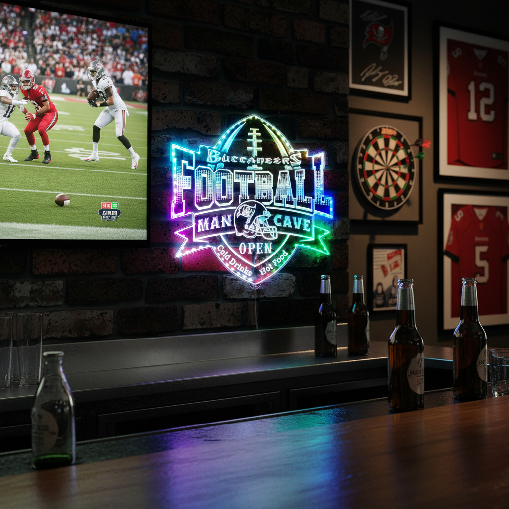 Tampa Bay Buccaneers Neon LED Sign with Dynamic RGB Colors