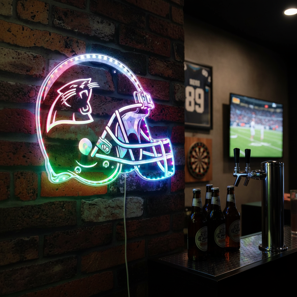 NFL Carolina Panthers Sport Neon LED Sign with Dynamic RGB Colors