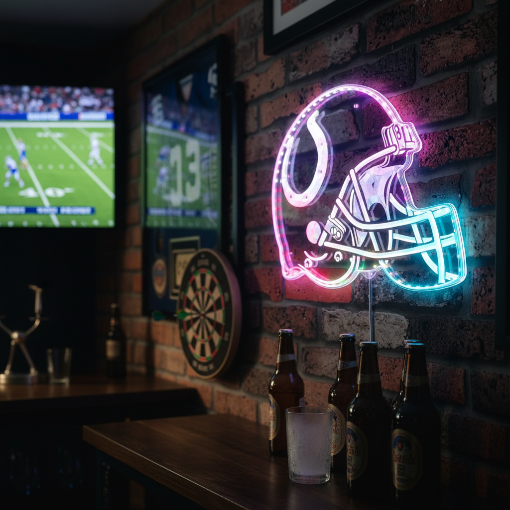 NFL Indianapolis Colts Football Club Neon LED Sign with Dynamic RGB Colors