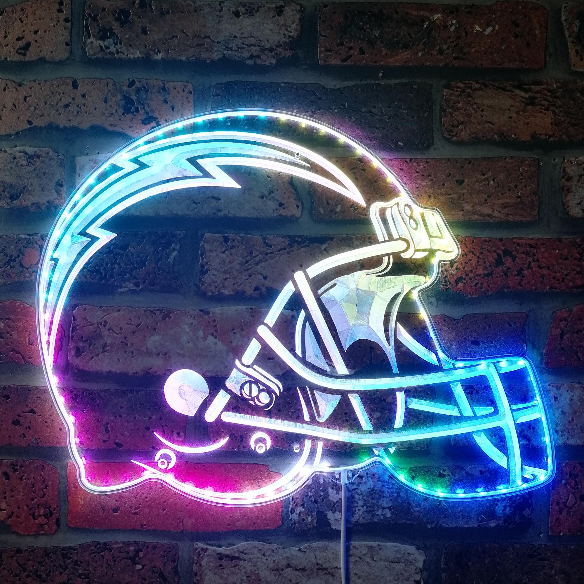 NFL San Diego Chargers Football Dynamic RGB Edge Lit LED Sign