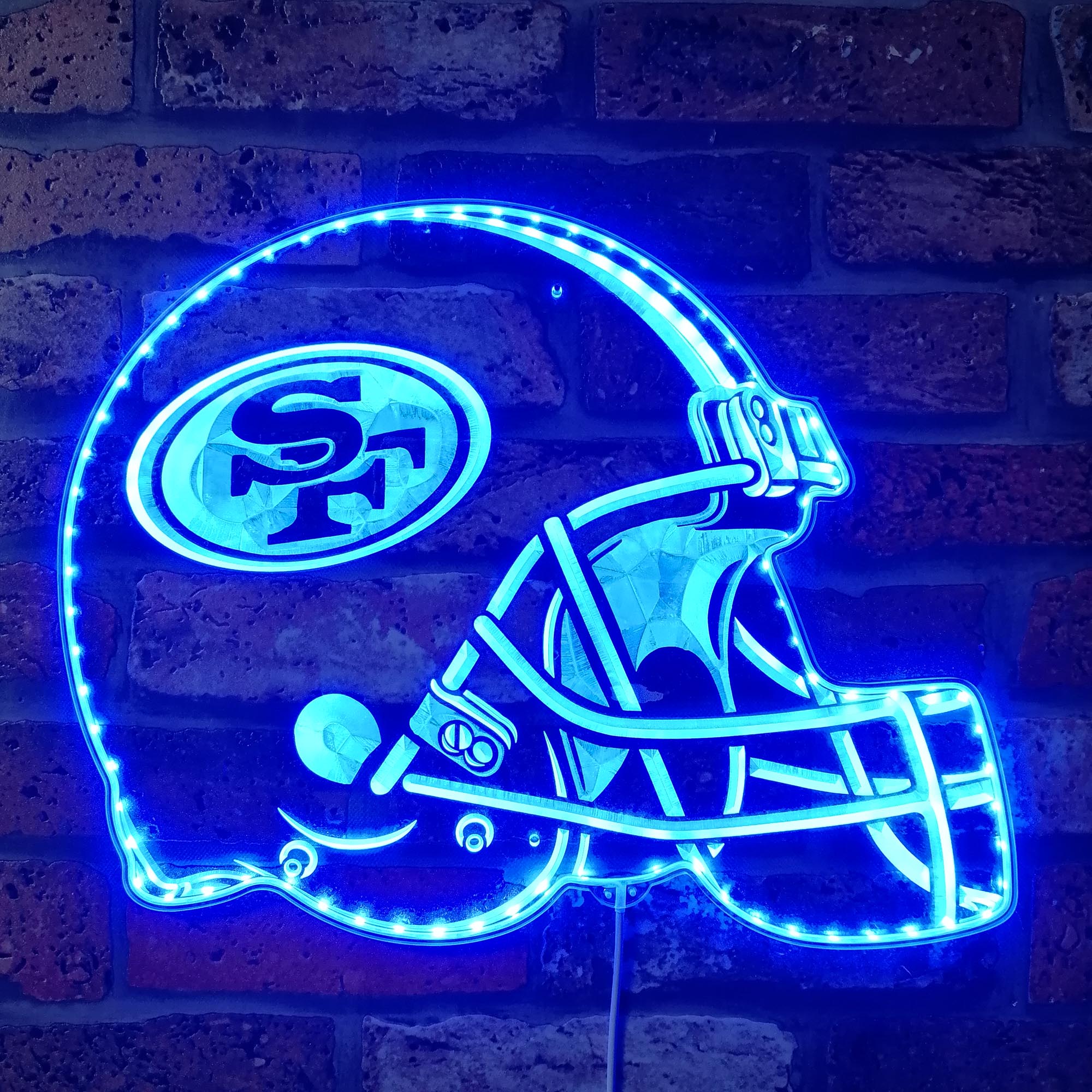 San Francisco 49ers Helmet Dynamic RGB Edge Lit LED Sign