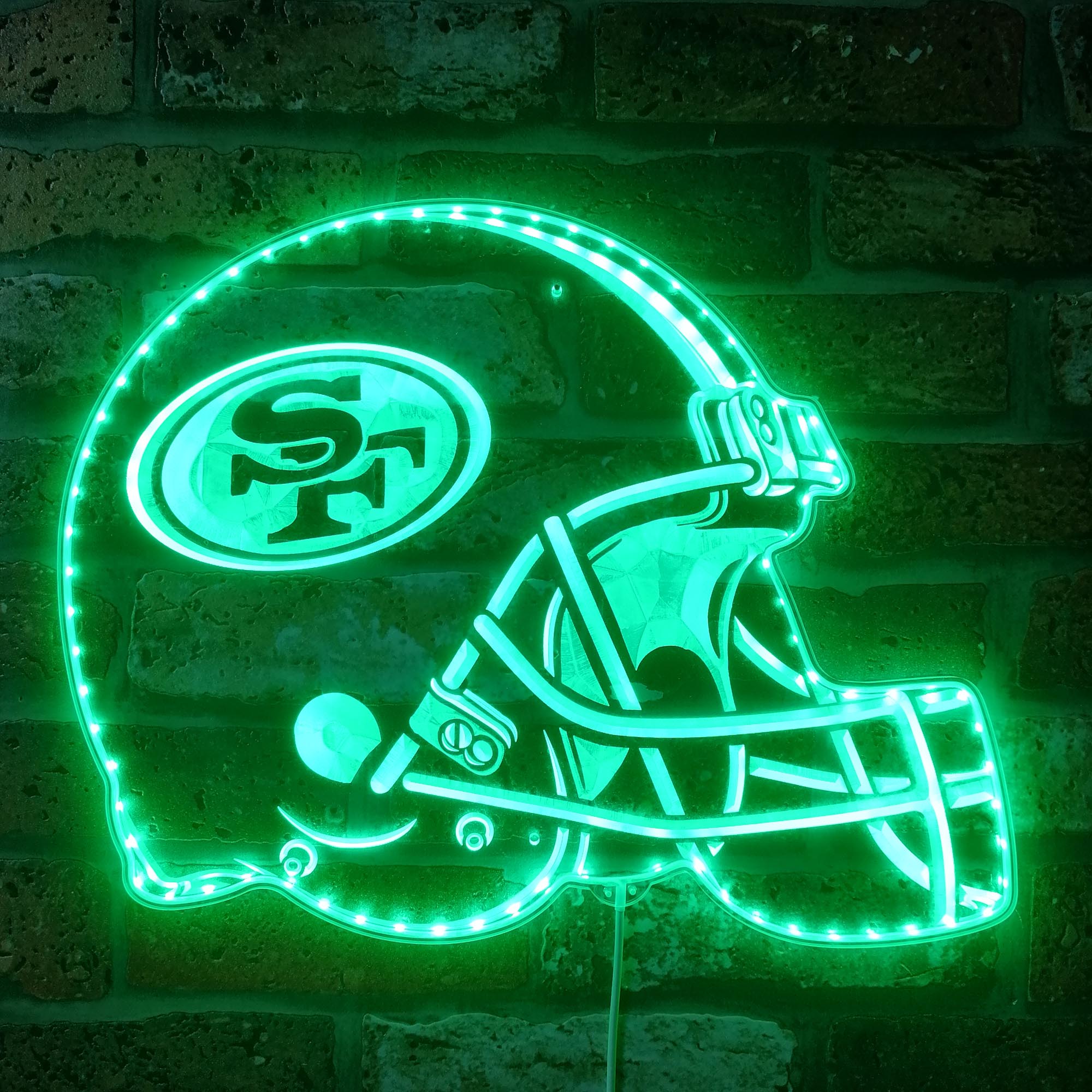 San Francisco 49ers Helmet Dynamic RGB Edge Lit LED Sign