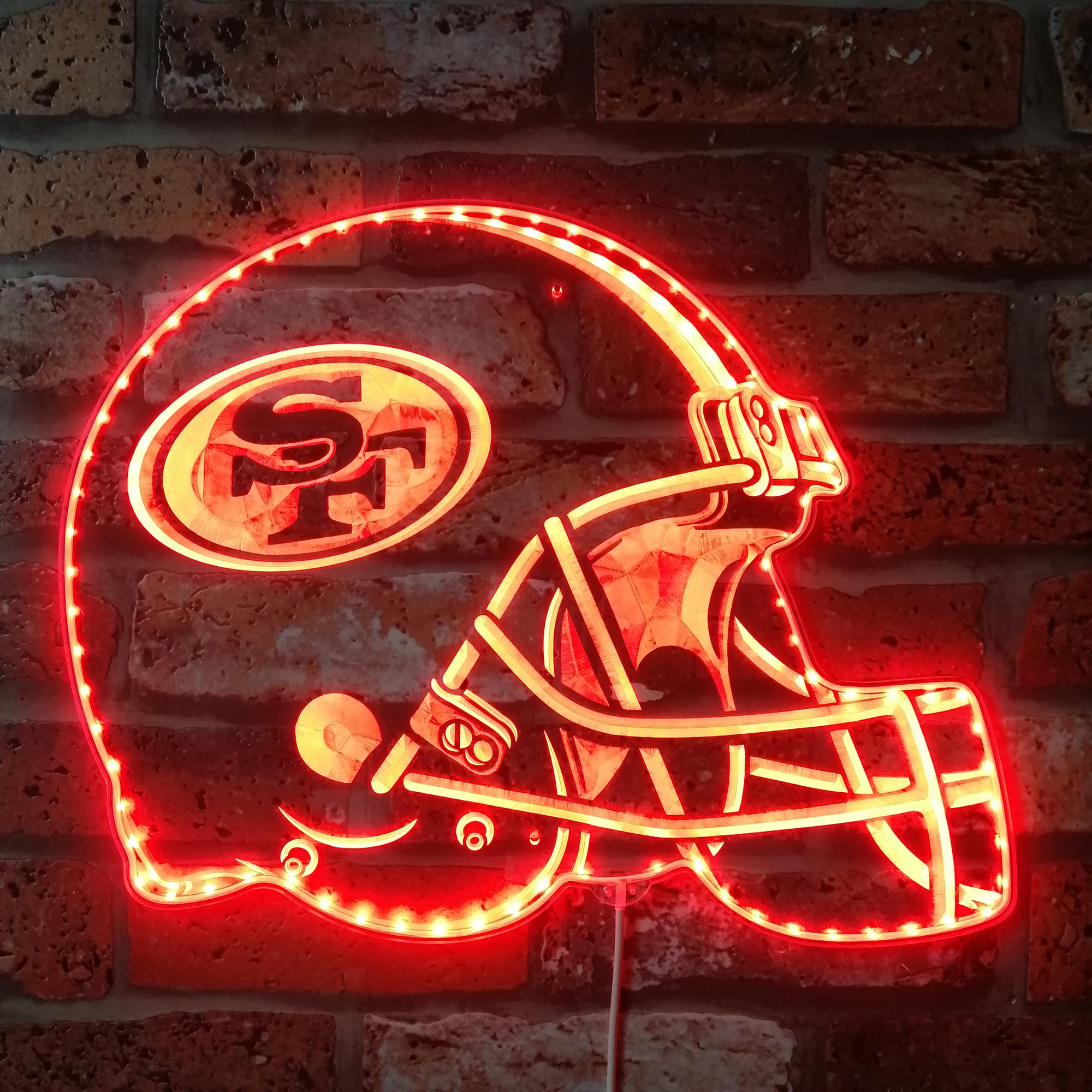 San Francisco 49ers Helmet Dynamic RGB Edge Lit LED Sign