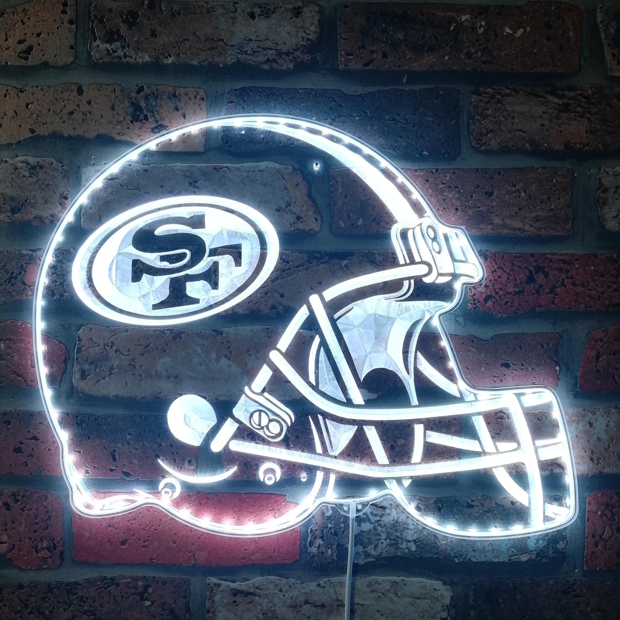 San Francisco 49ers Helmet Dynamic RGB Edge Lit LED Sign