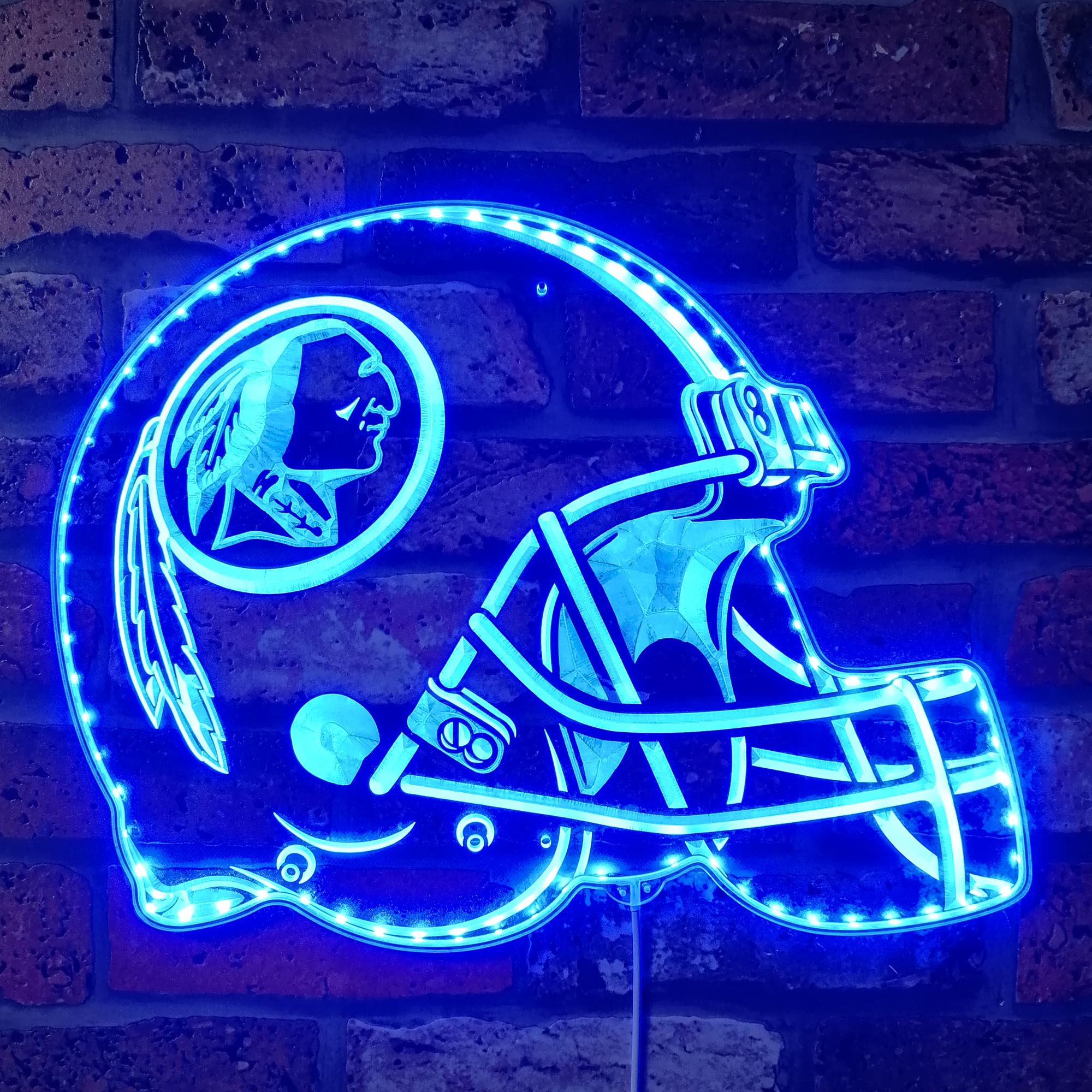 NFL Helmet Washington Dynamic RGB Edge Lit LED Sign