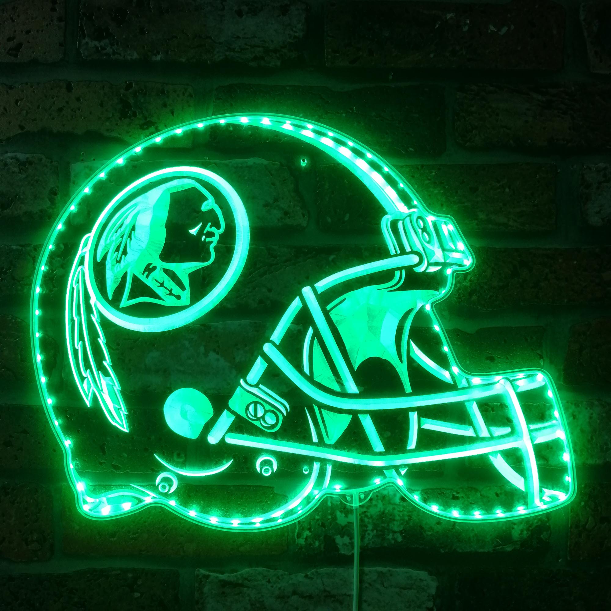 NFL Helmet Washington Dynamic RGB Edge Lit LED Sign