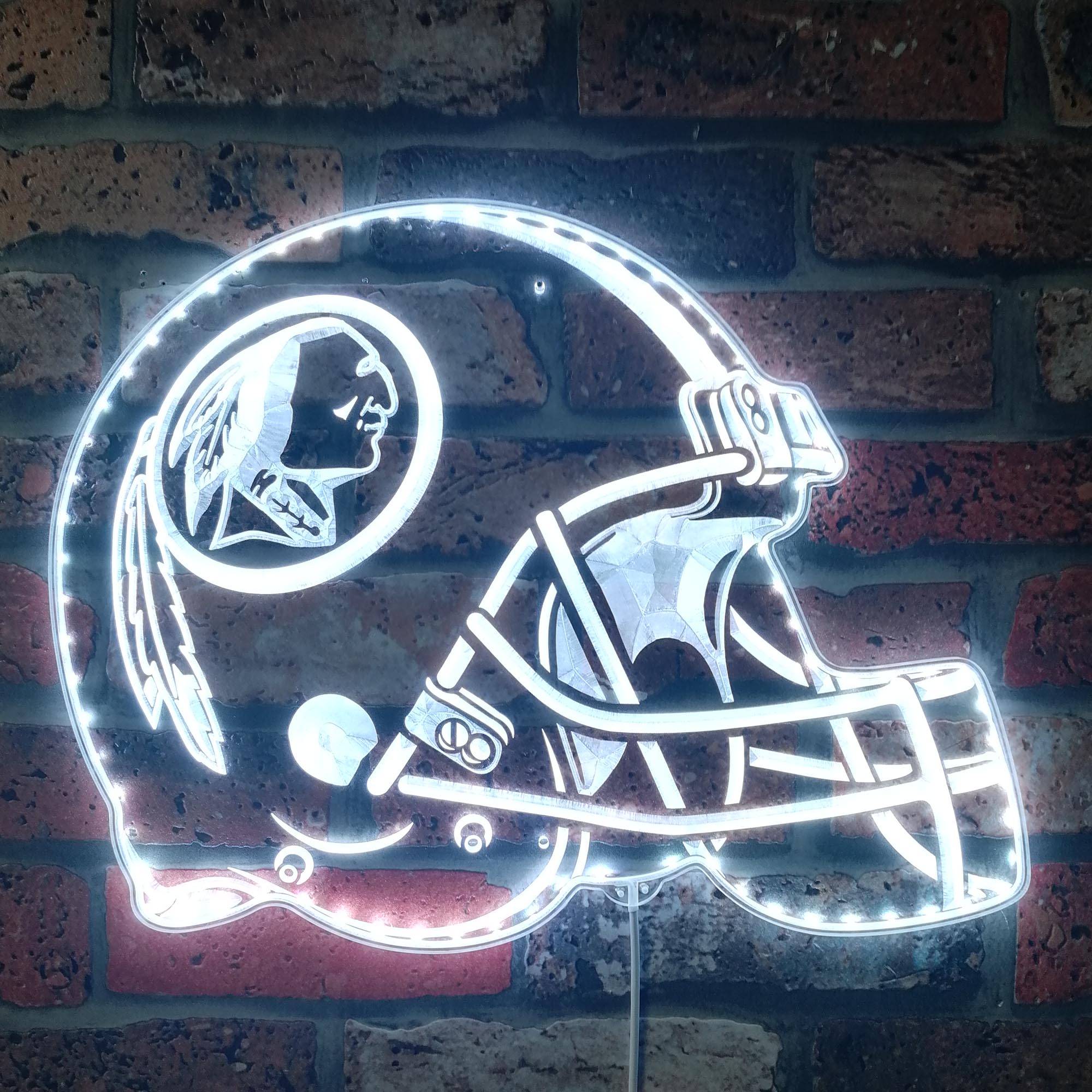 NFL Helmet Washington Dynamic RGB Edge Lit LED Sign