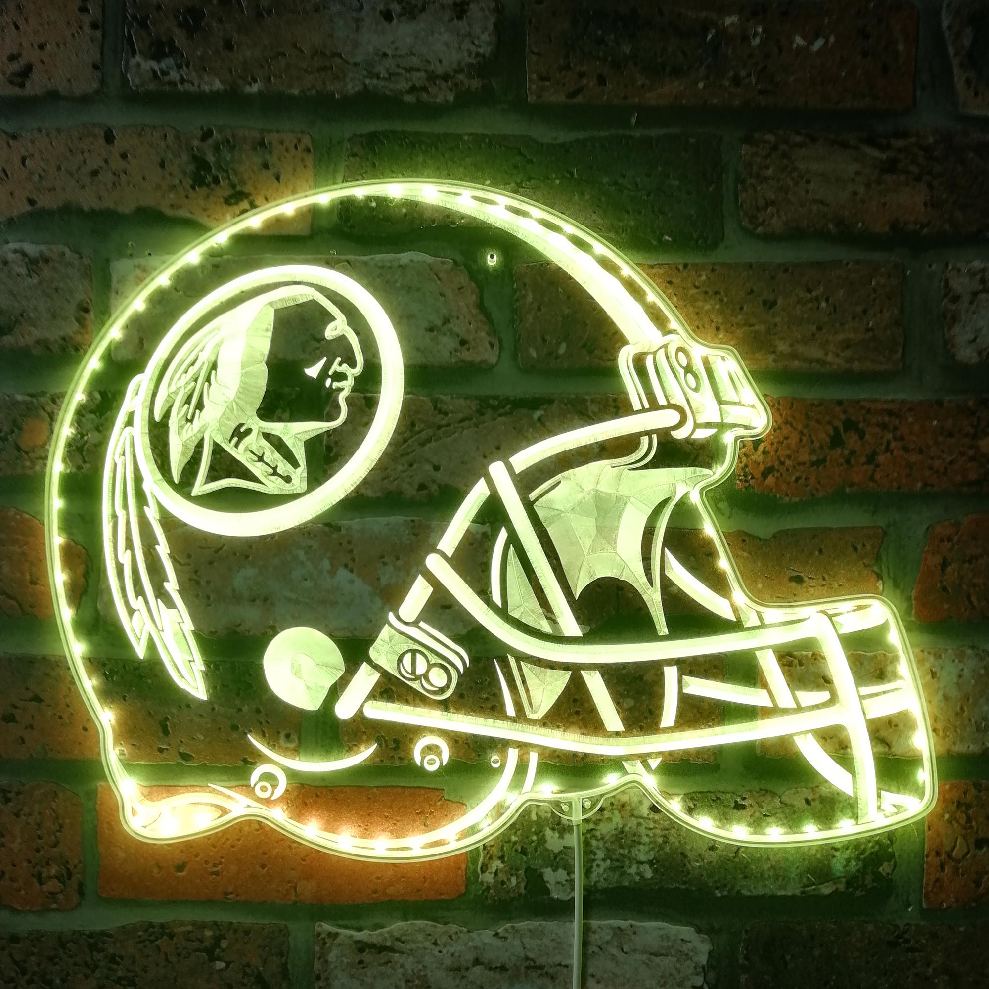 NFL Helmet Washington Dynamic RGB Edge Lit LED Sign