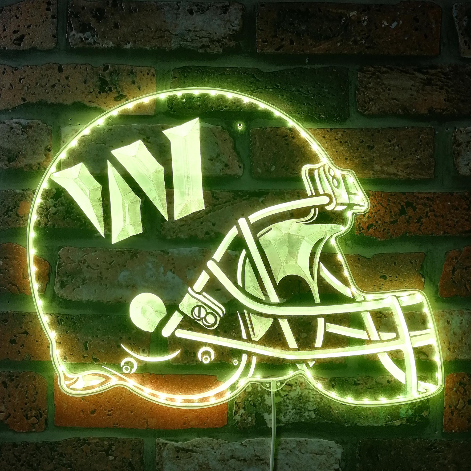 NFL Washington Commanders Helmet Dynamic RGB Edge Lit LED Sign