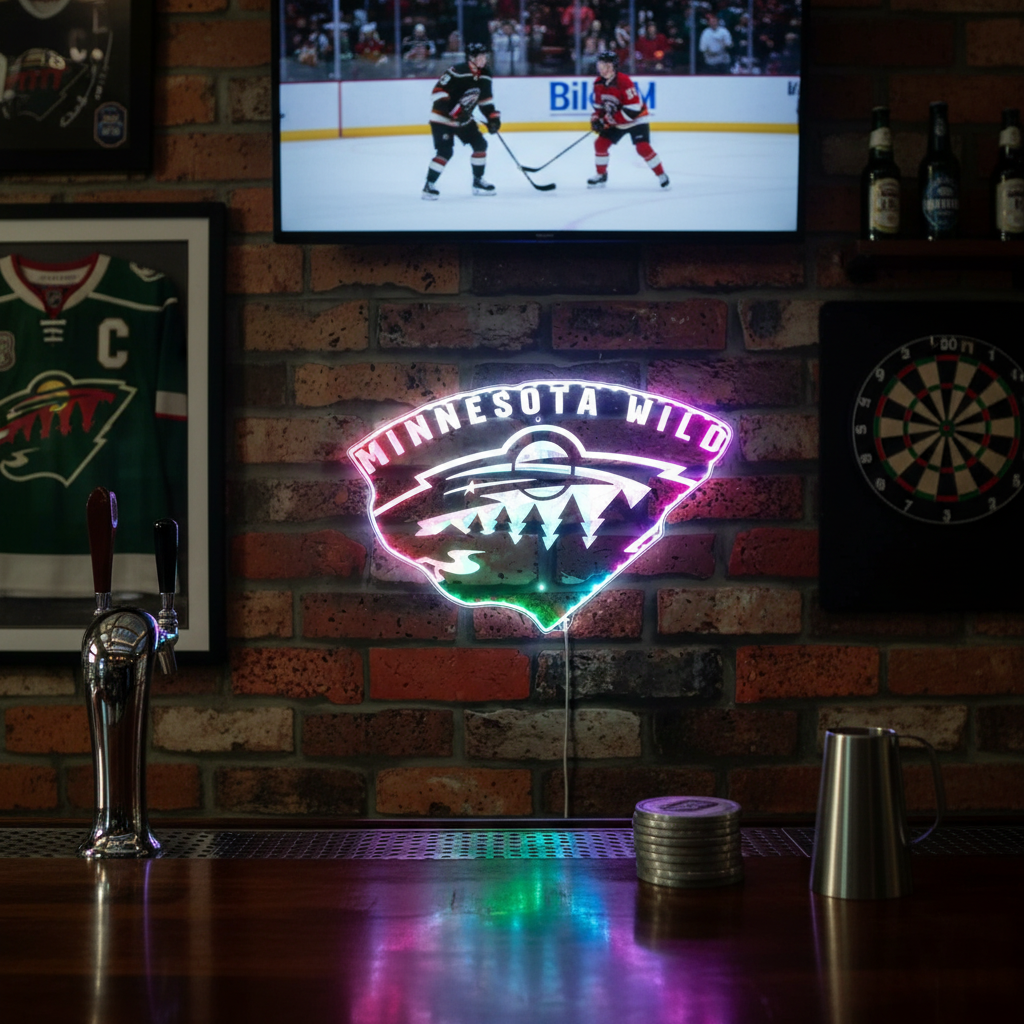 Minnesota Wild Neon LED Sign with Dynamic RGB Colors