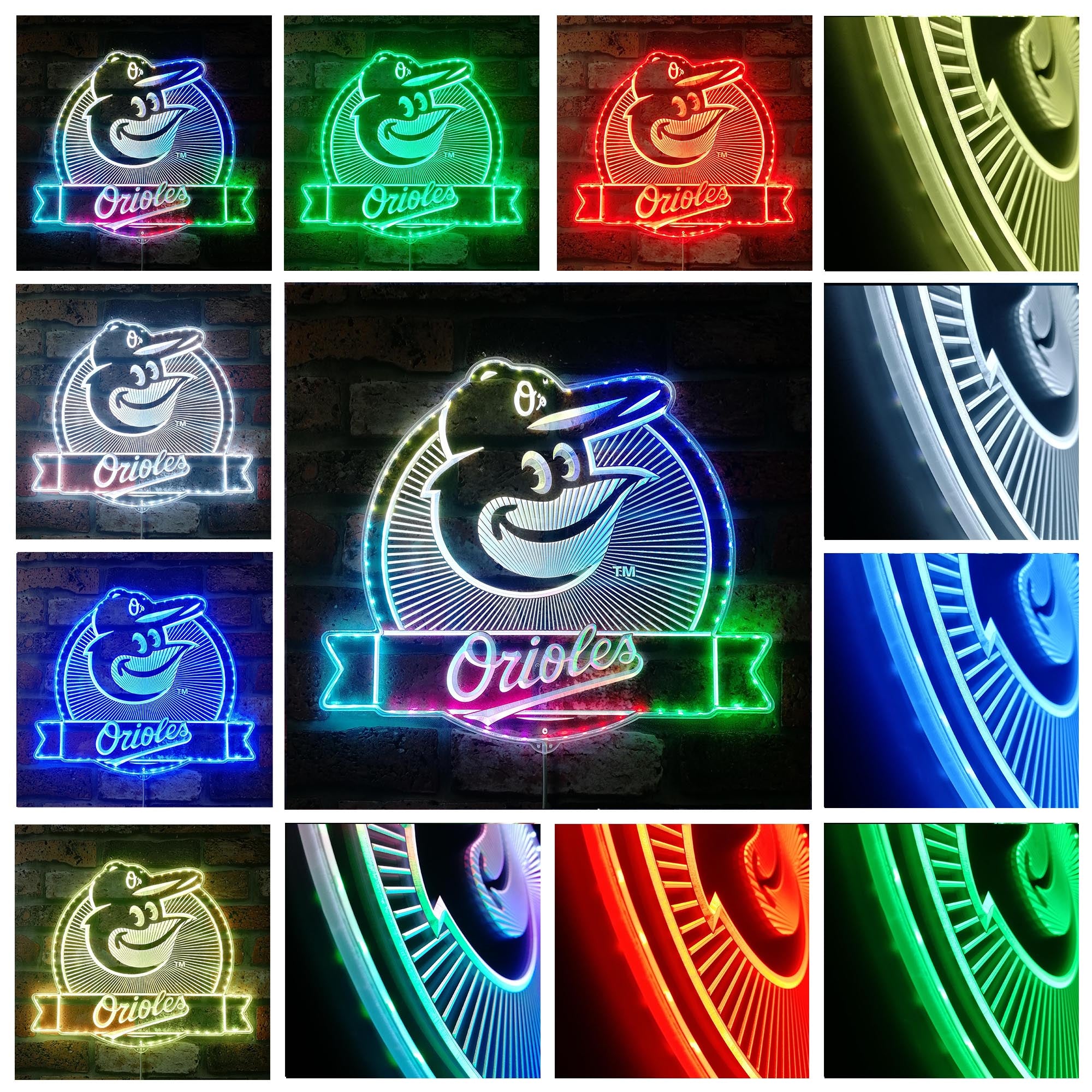 Baltimore Orioles Dynamic RGB Edge Lit LED Sign