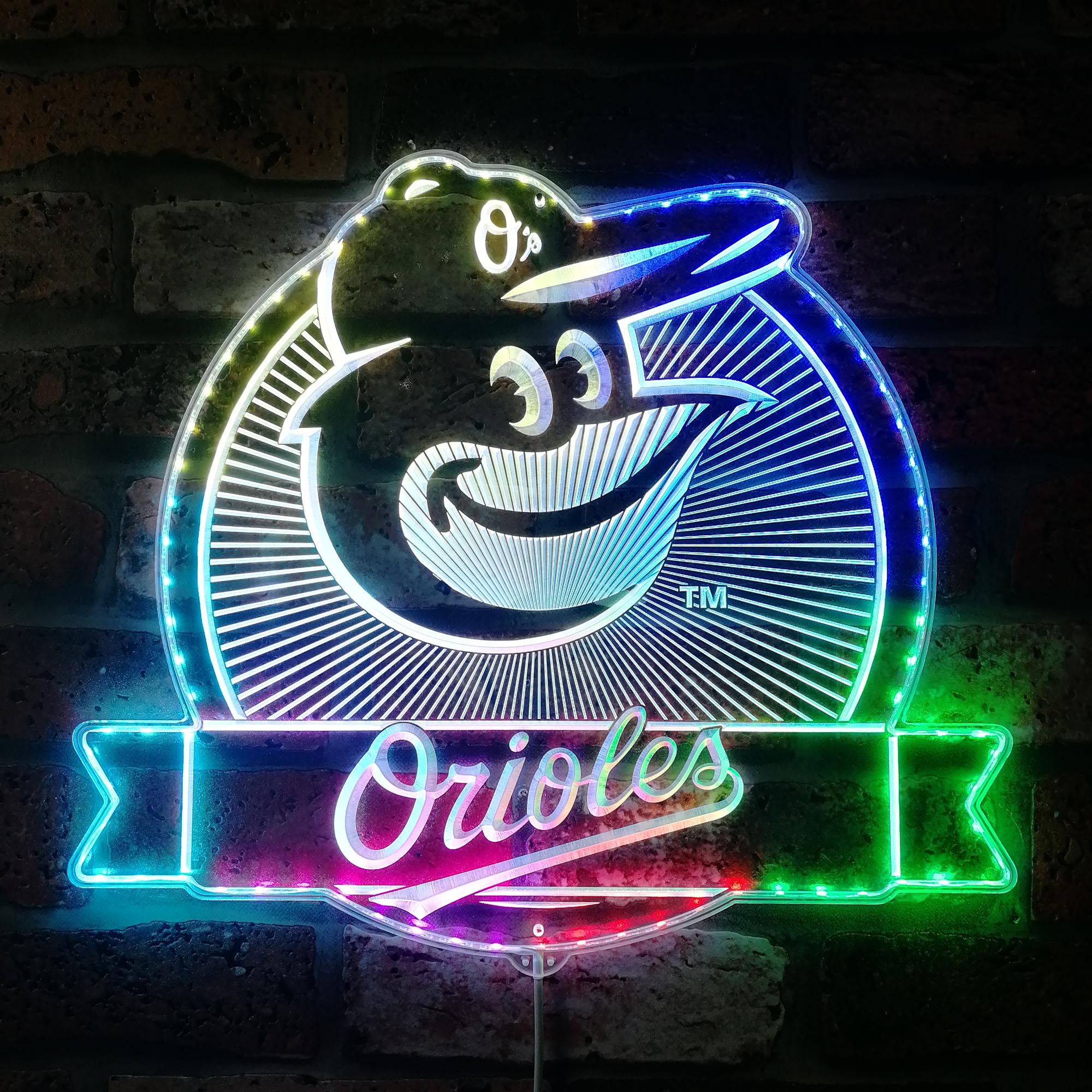 Baltimore Orioles Dynamic RGB Edge Lit LED Sign