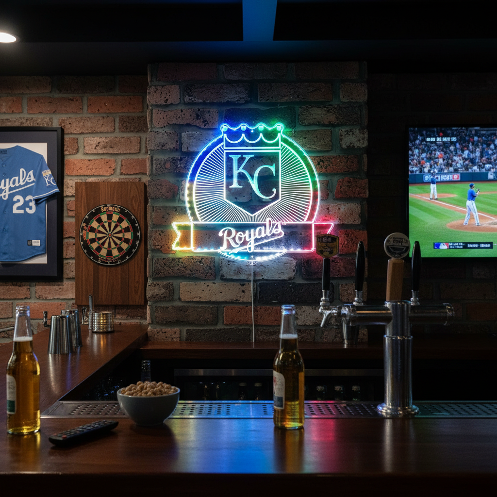 Kansas City Royals Neon LED Sign with Dynamic RGB Colors