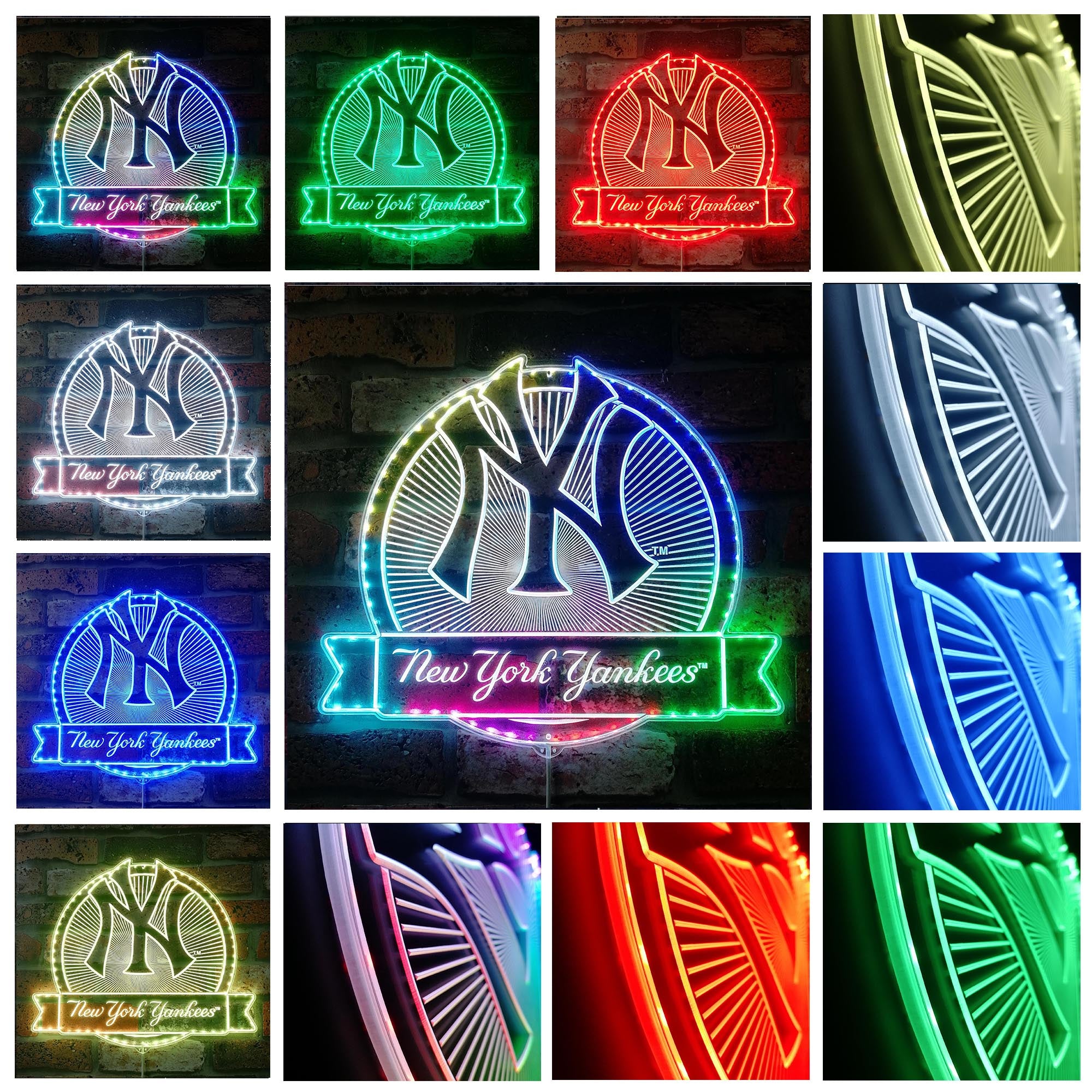 New York Yankees Dynamic RGB Edge Lit LED Sign