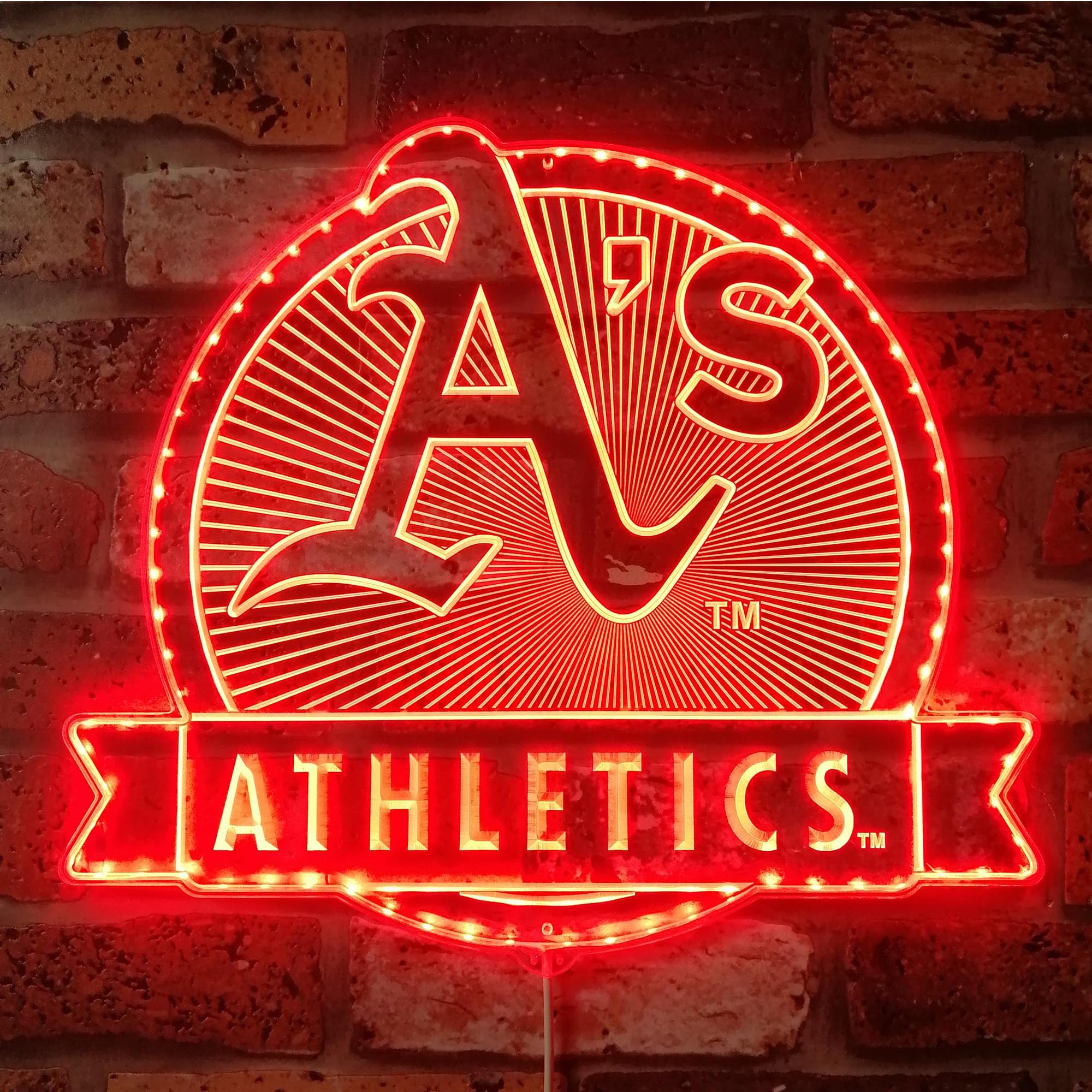 Oakland Athletics Dynamic RGB Edge Lit LED Sign