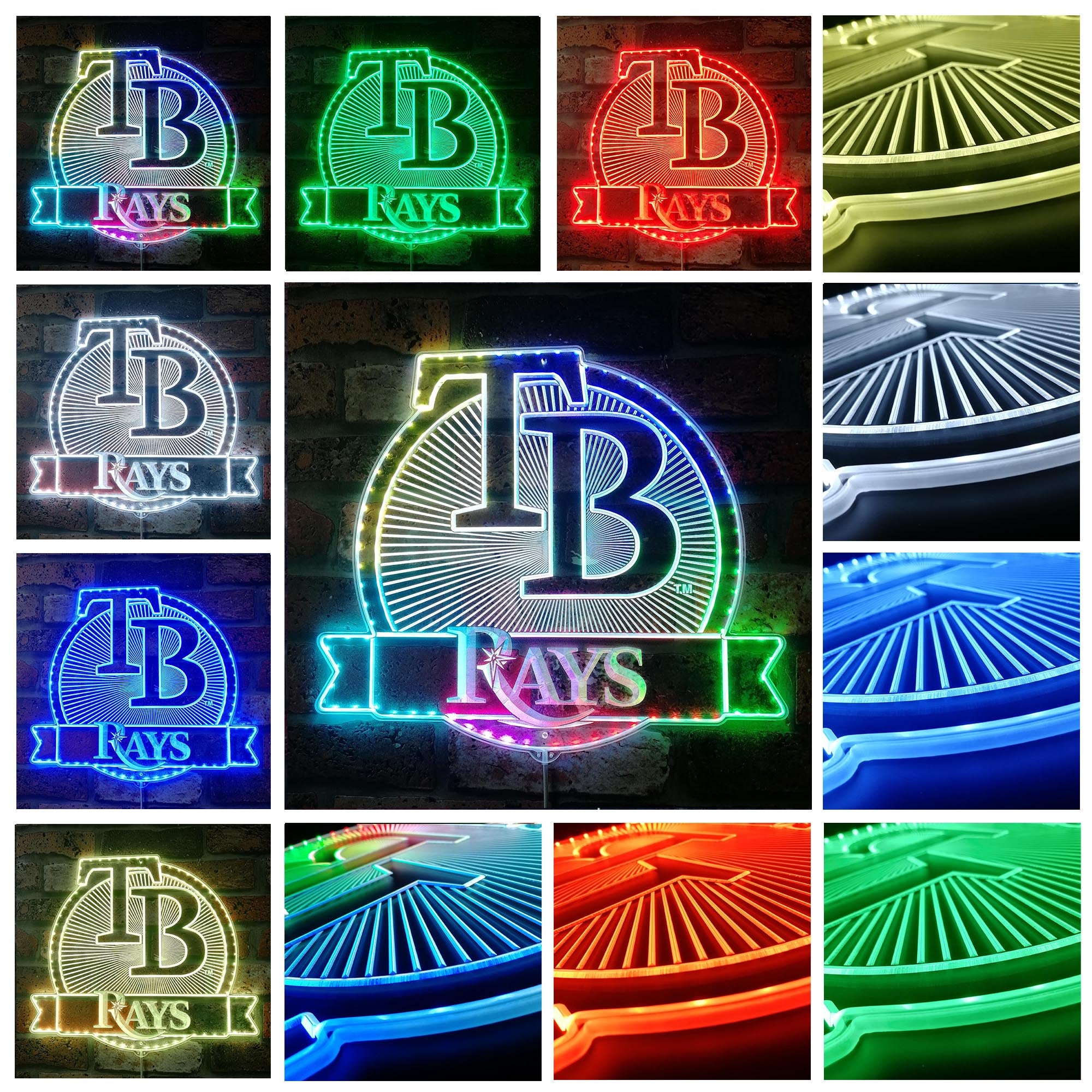 Tampa Bay Rays Dynamic RGB Edge Lit LED Sign