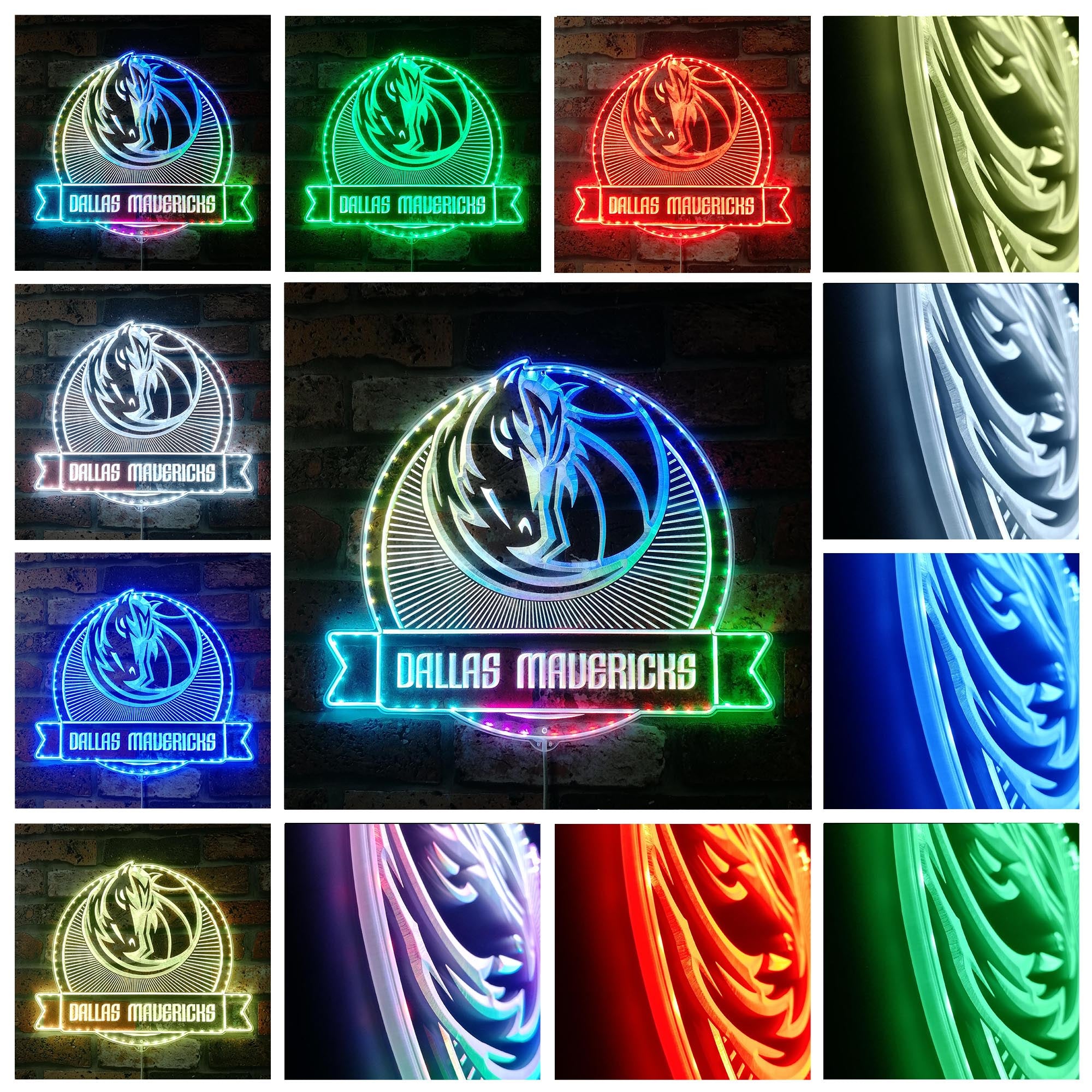 Dallas Mavericks Dynamic RGB Edge Lit LED Sign