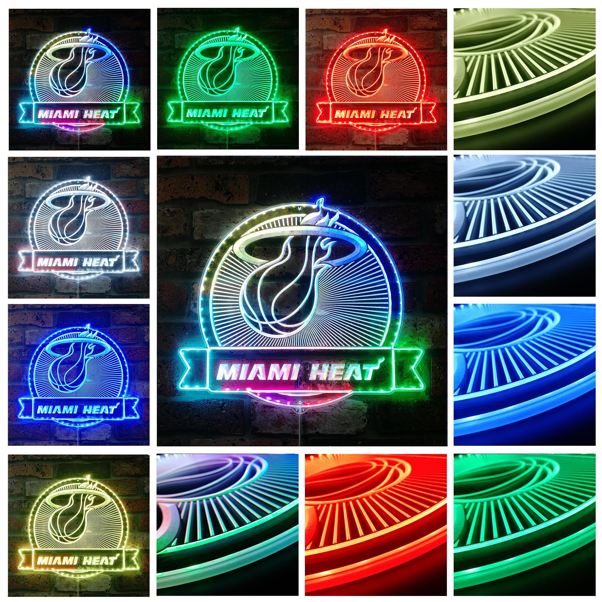 Miami Heat Dynamic RGB Edge Lit LED Sign