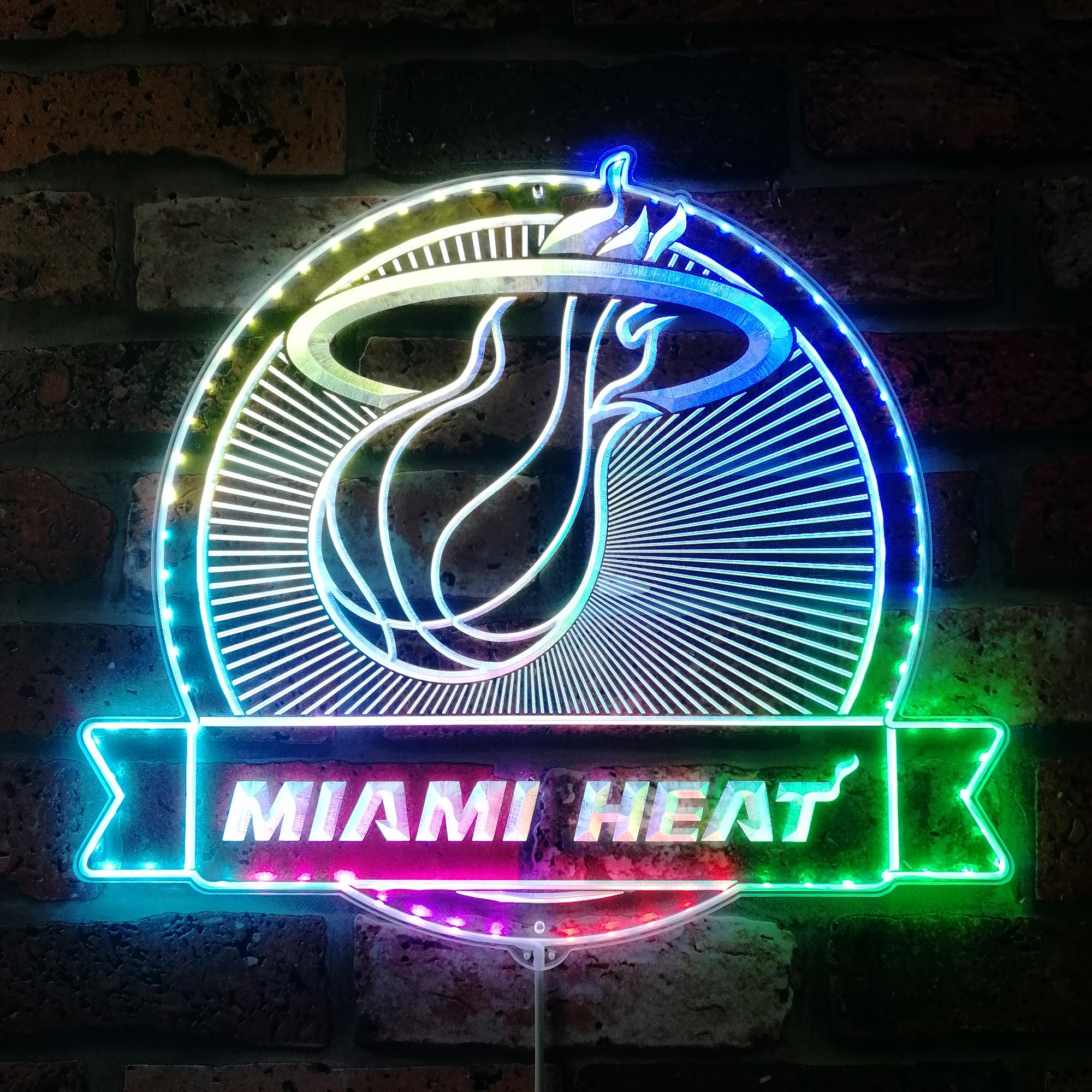 Miami Heat Dynamic RGB Edge Lit LED Sign