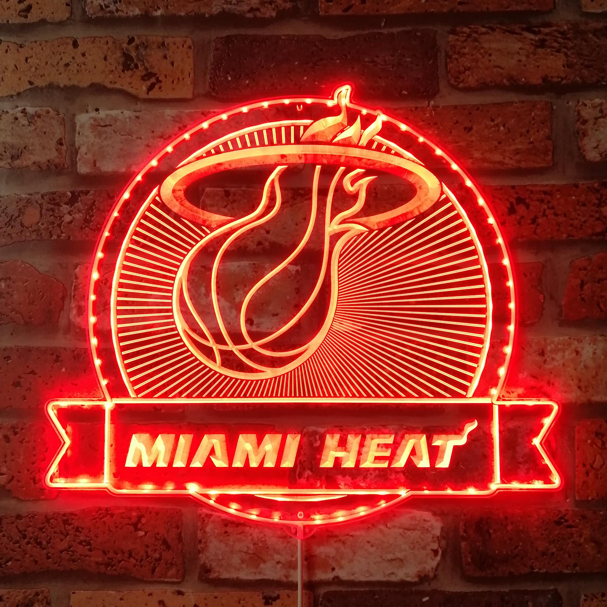 Miami Heat Dynamic RGB Edge Lit LED Sign