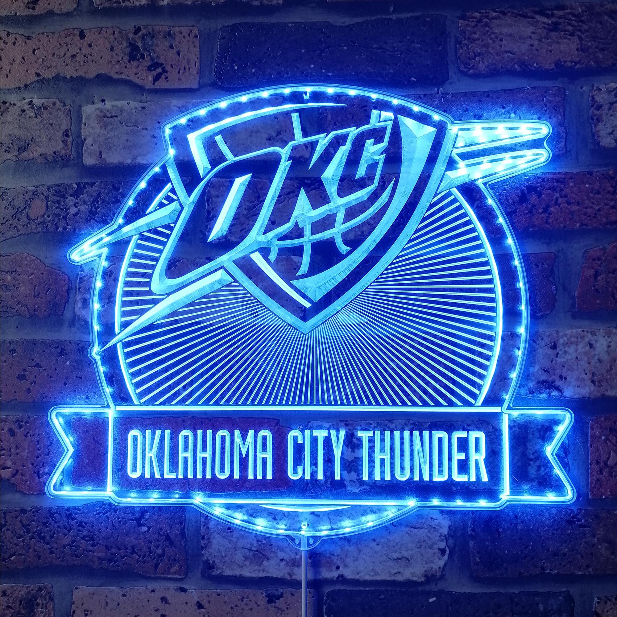 Oklahoma City Thunder Dynamic RGB Edge Lit LED Sign