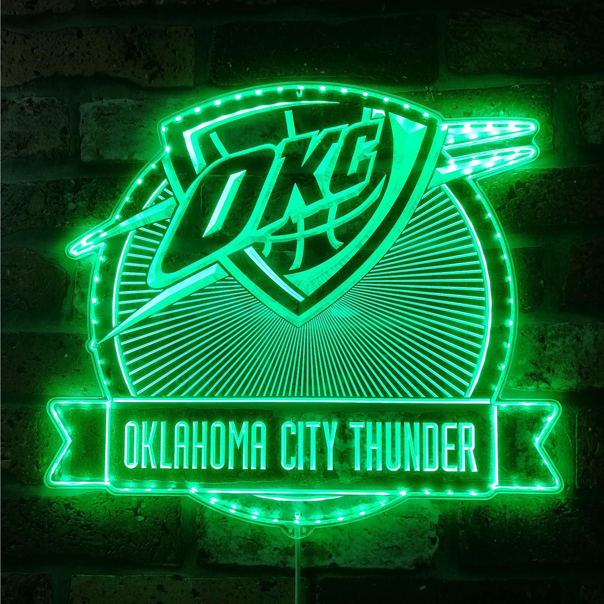 Oklahoma City Thunder Dynamic RGB Edge Lit LED Sign