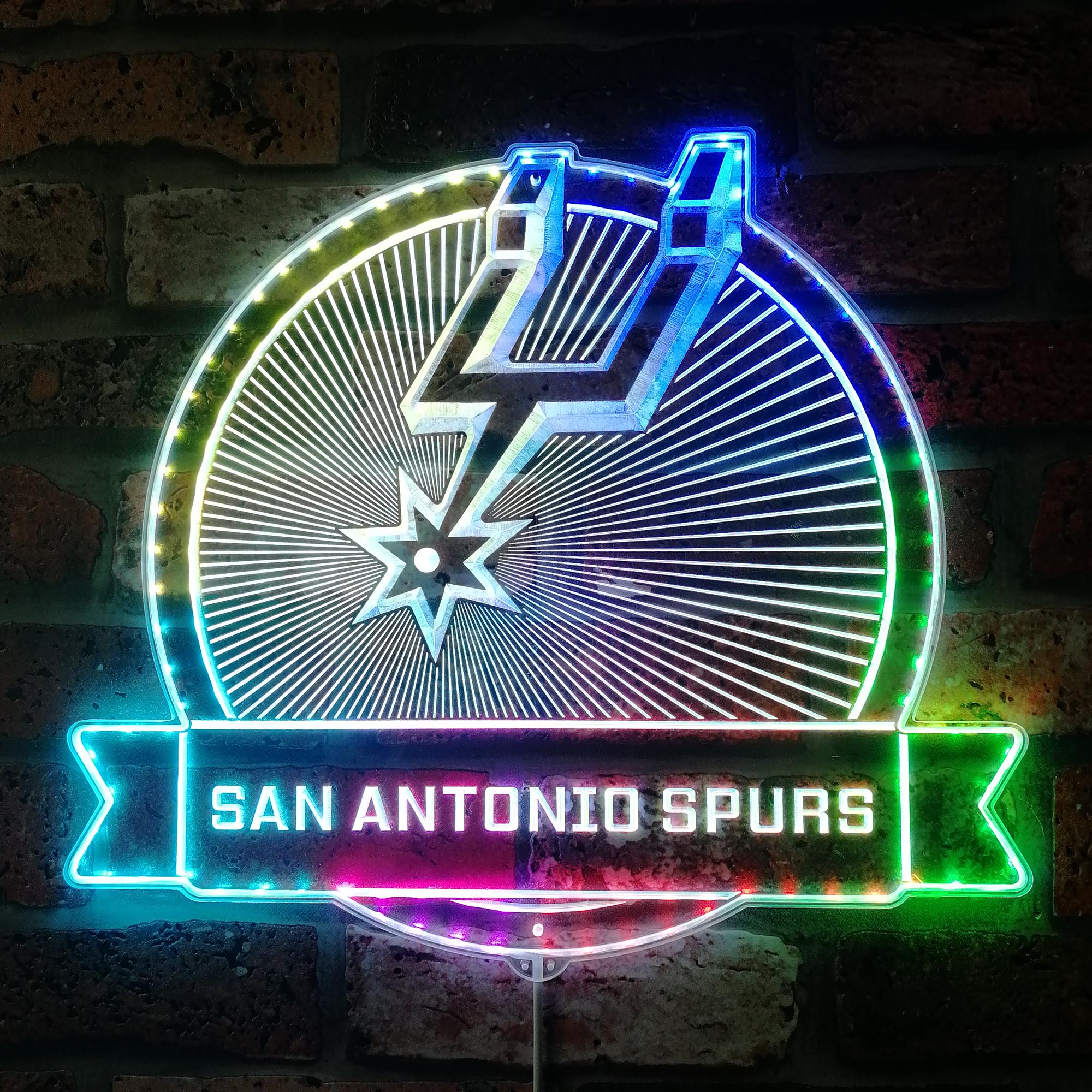 San Antonio Spurs Dynamic RGB Edge Lit LED Sign