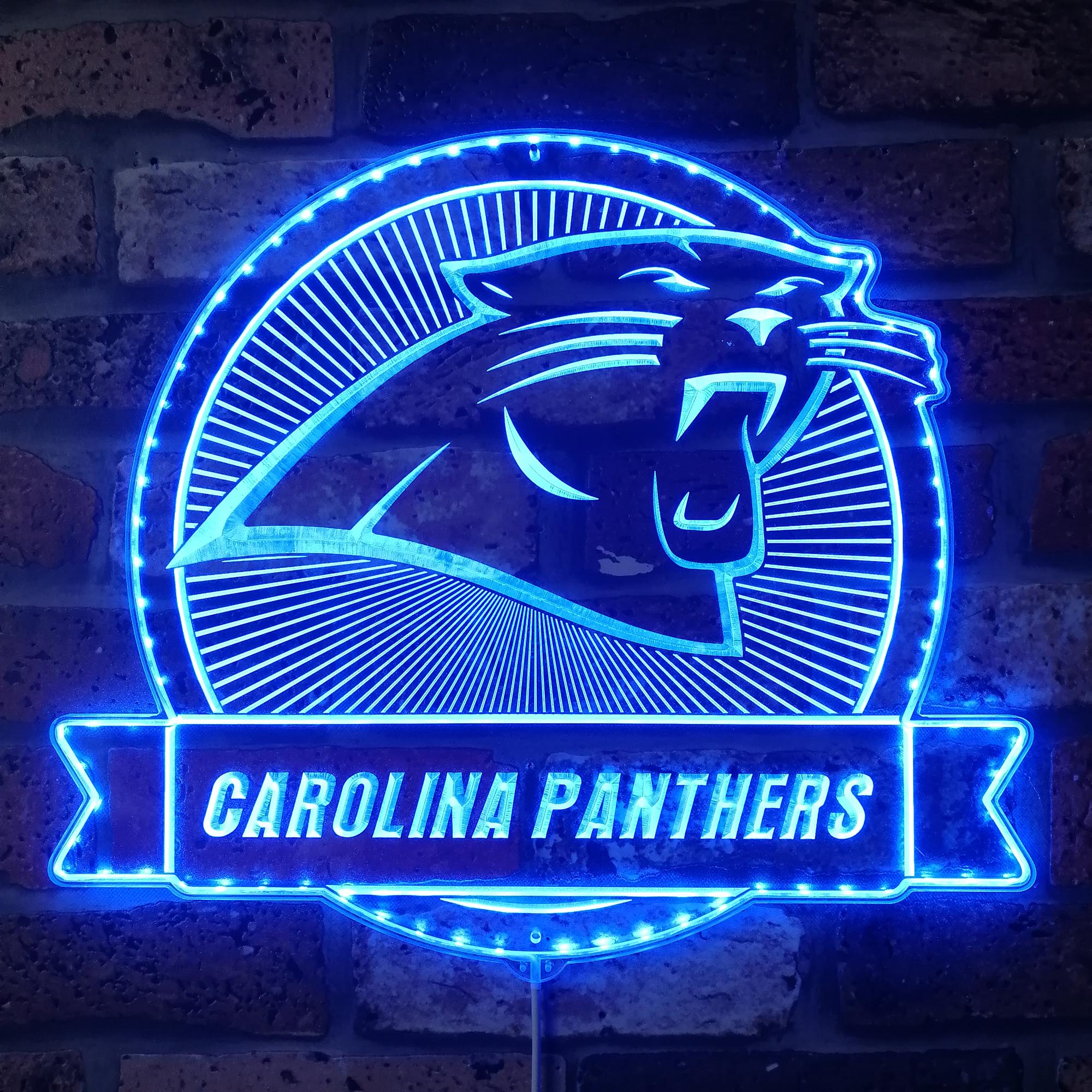 Carolina Panthers Dynamic RGB Edge Lit LED Sign