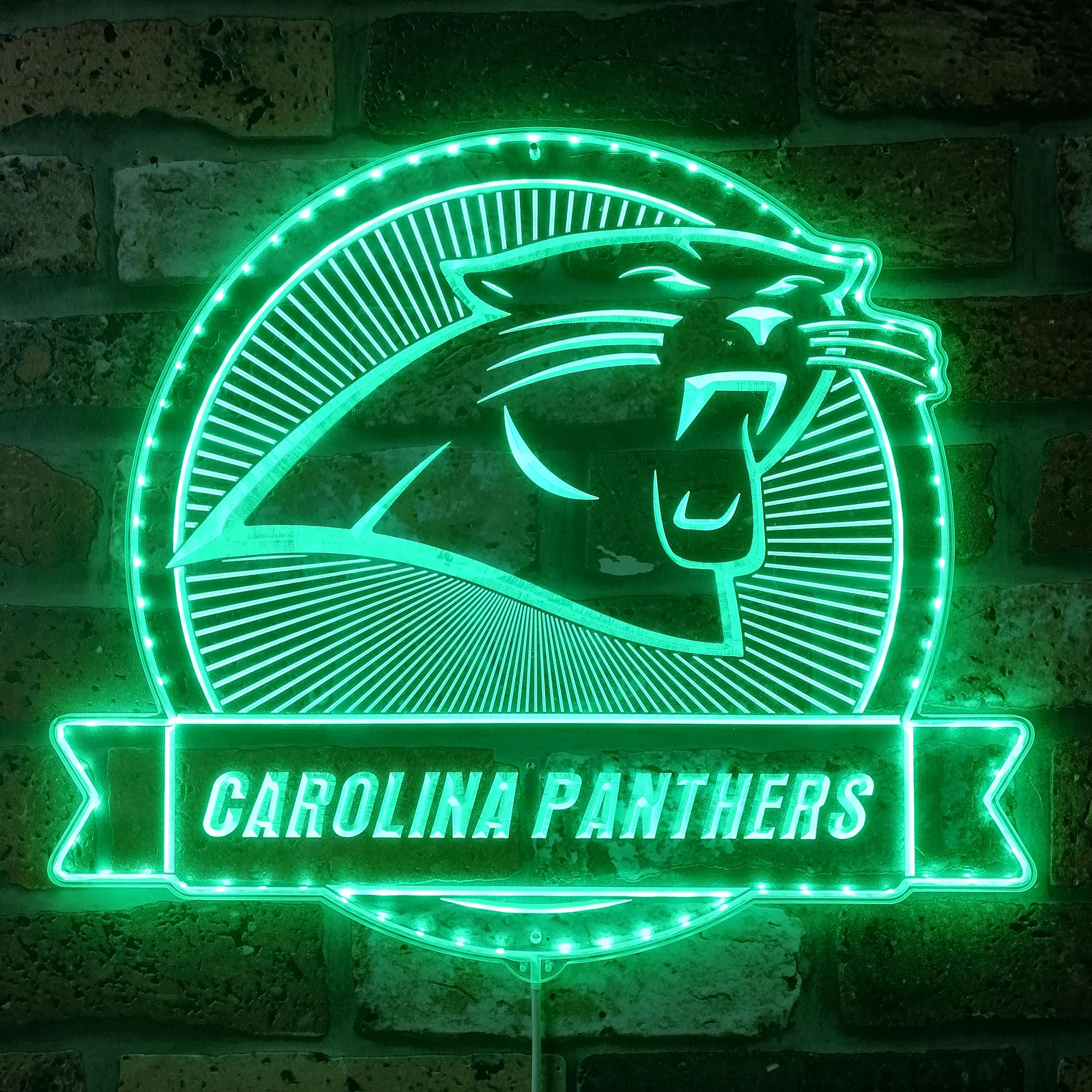 Carolina Panthers Dynamic RGB Edge Lit LED Sign