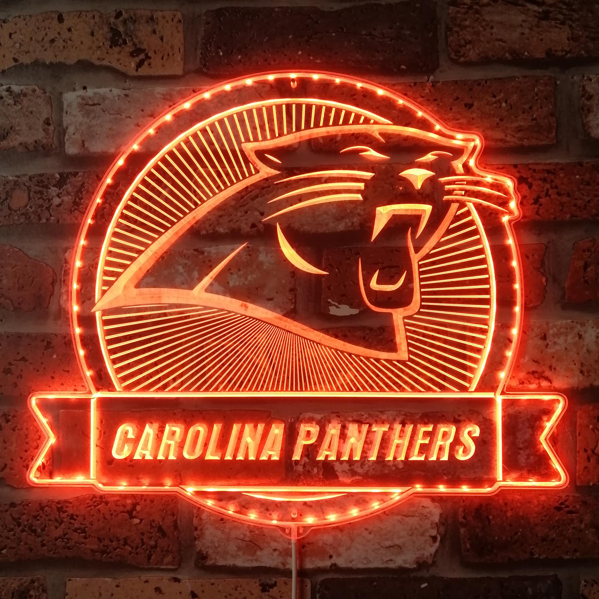 Carolina Panthers Dynamic RGB Edge Lit LED Sign