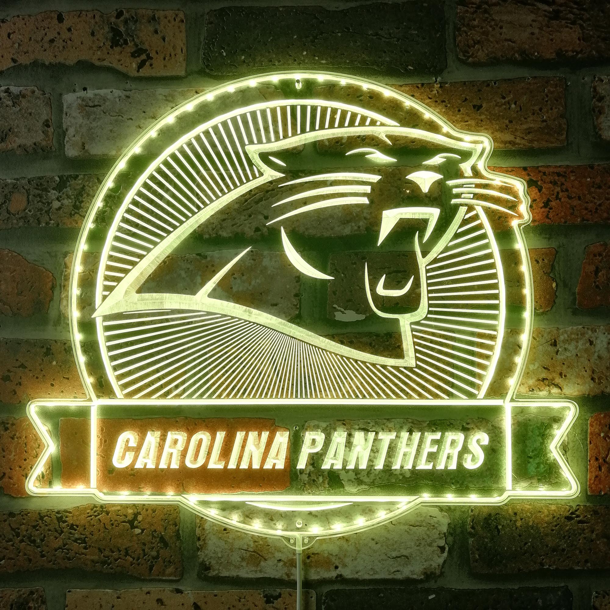 Carolina Panthers Dynamic RGB Edge Lit LED Sign