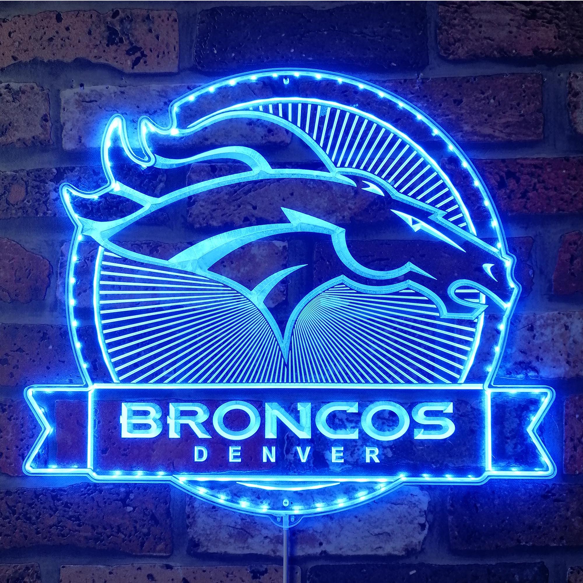 Denver Broncos Dynamic RGB Edge Lit LED Sign