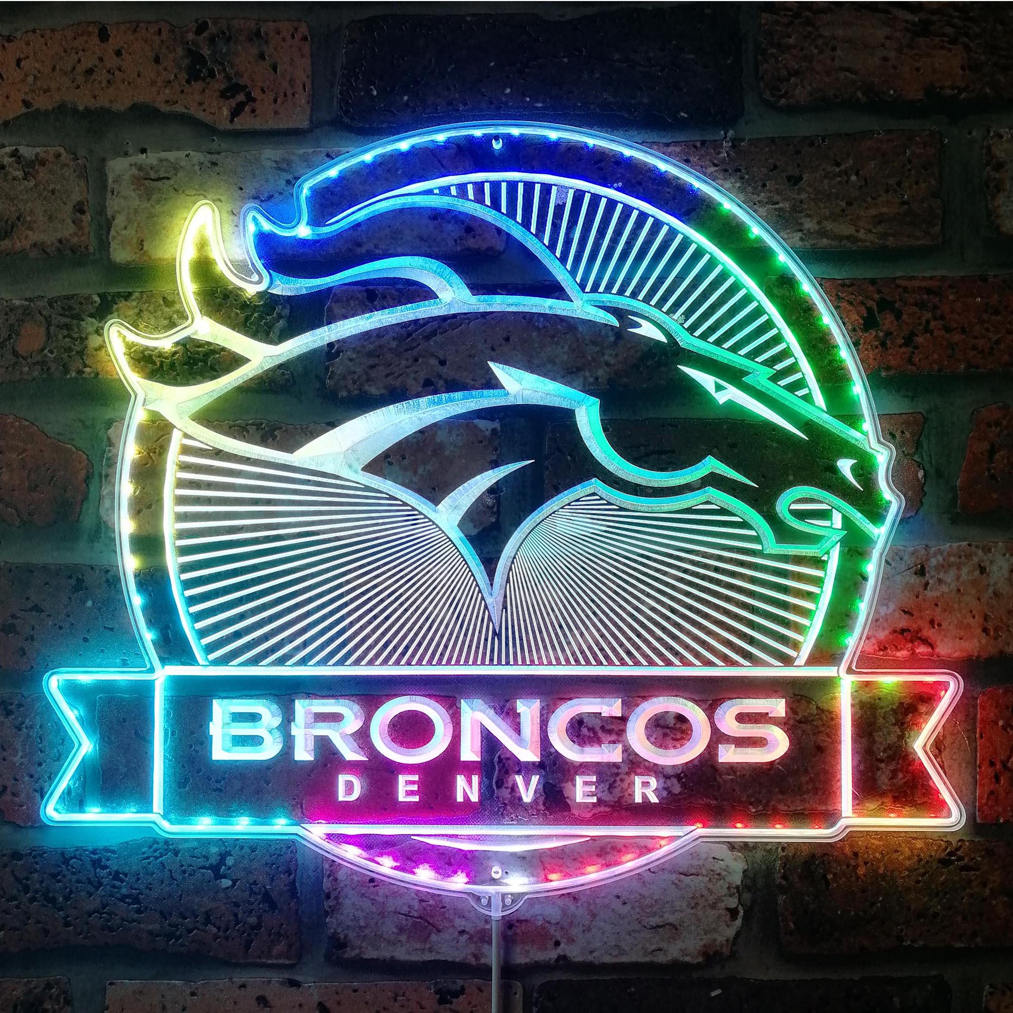 Denver Broncos Dynamic RGB Edge Lit LED Sign