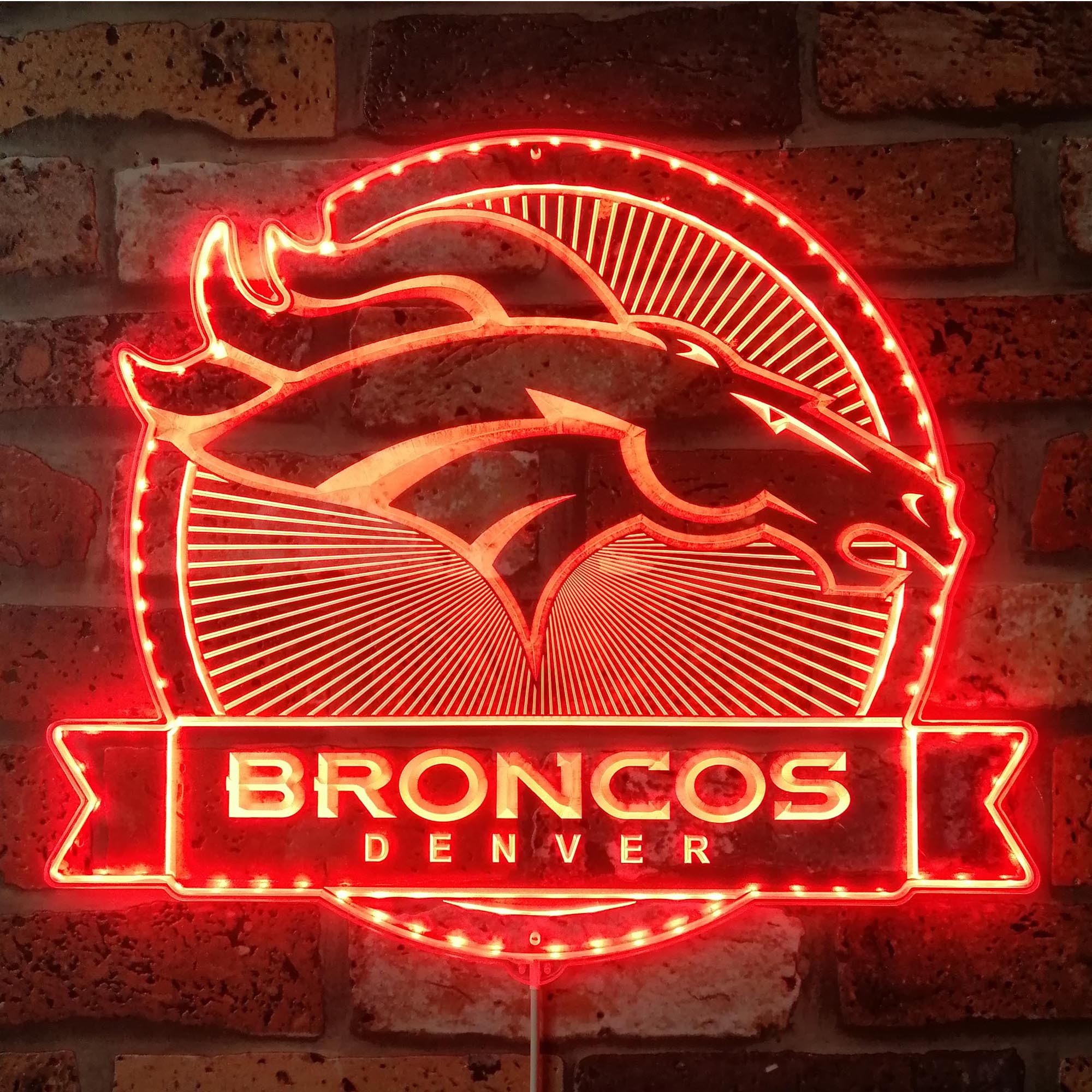 Denver Broncos Dynamic RGB Edge Lit LED Sign