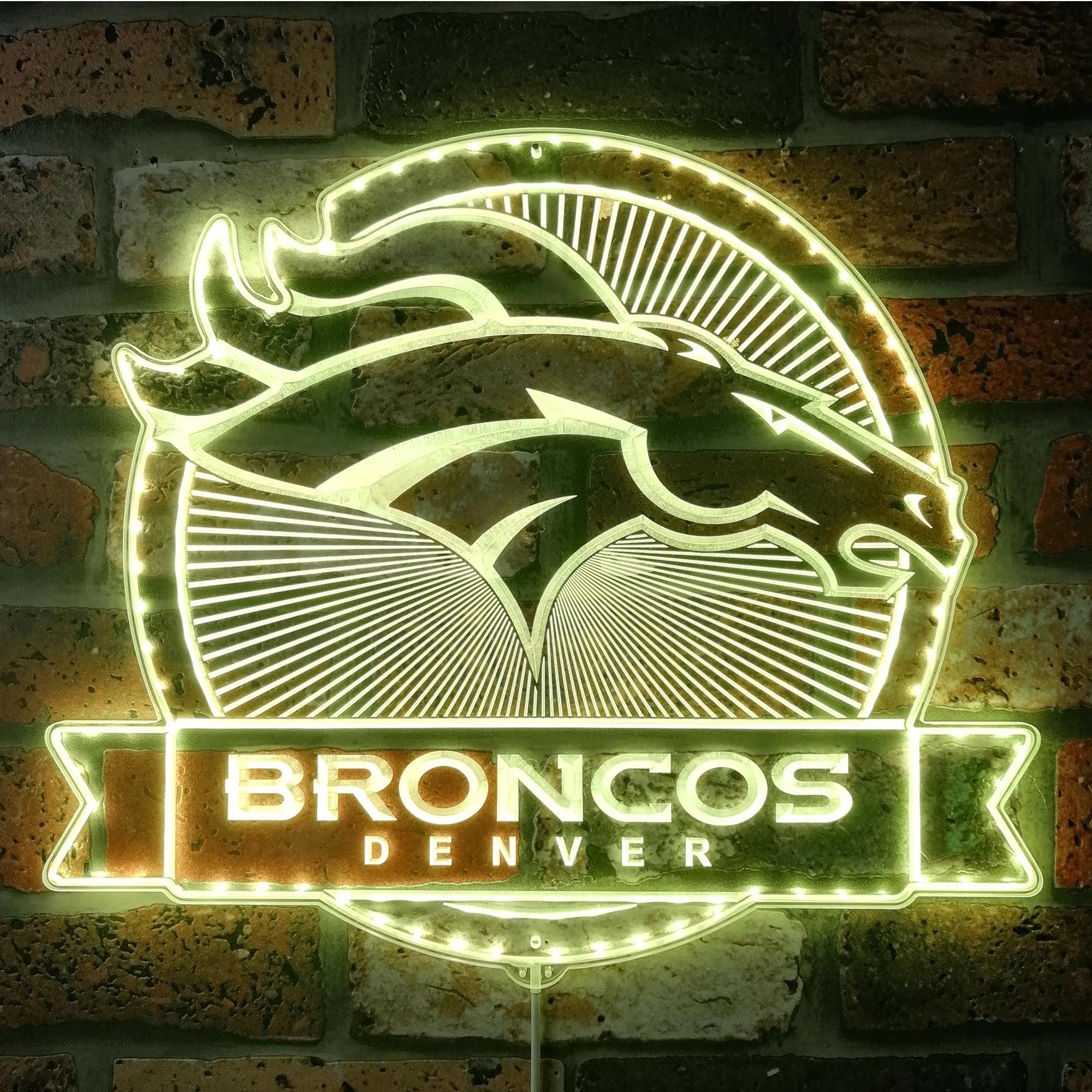 Denver Broncos Dynamic RGB Edge Lit LED Sign