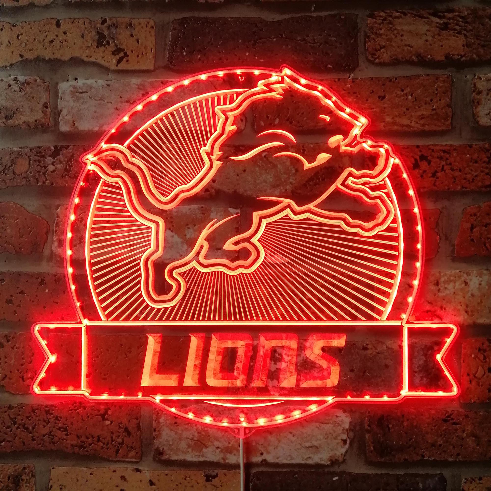 Detroit Lions Dynamic RGB Edge Lit LED Sign