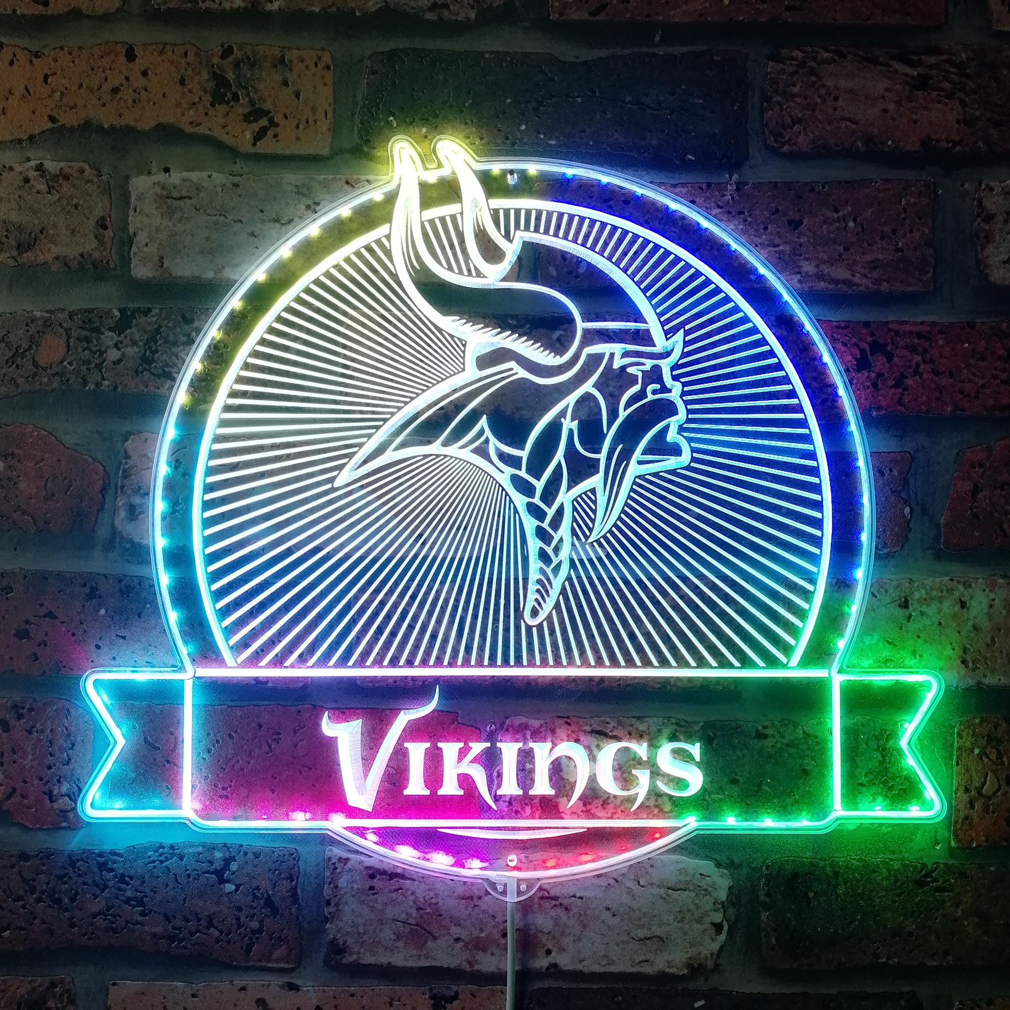 Minnesota Vikings Dynamic RGB Edge Lit LED Sign