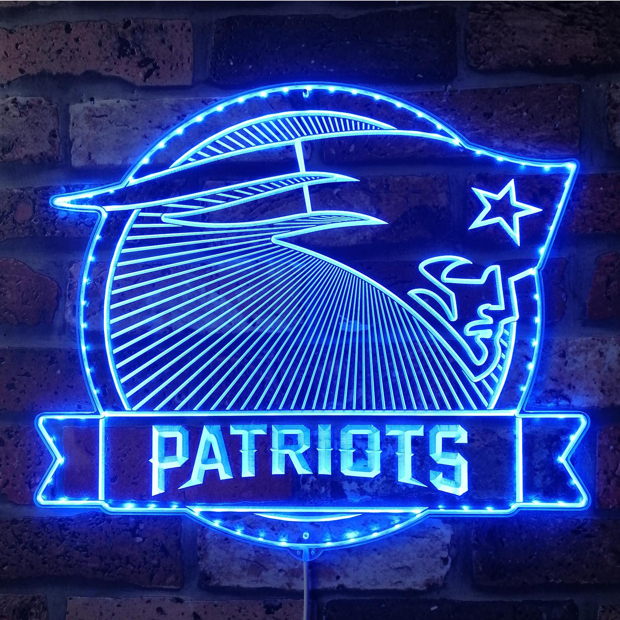 New England Patriots Dynamic RGB Edge Lit LED Sign