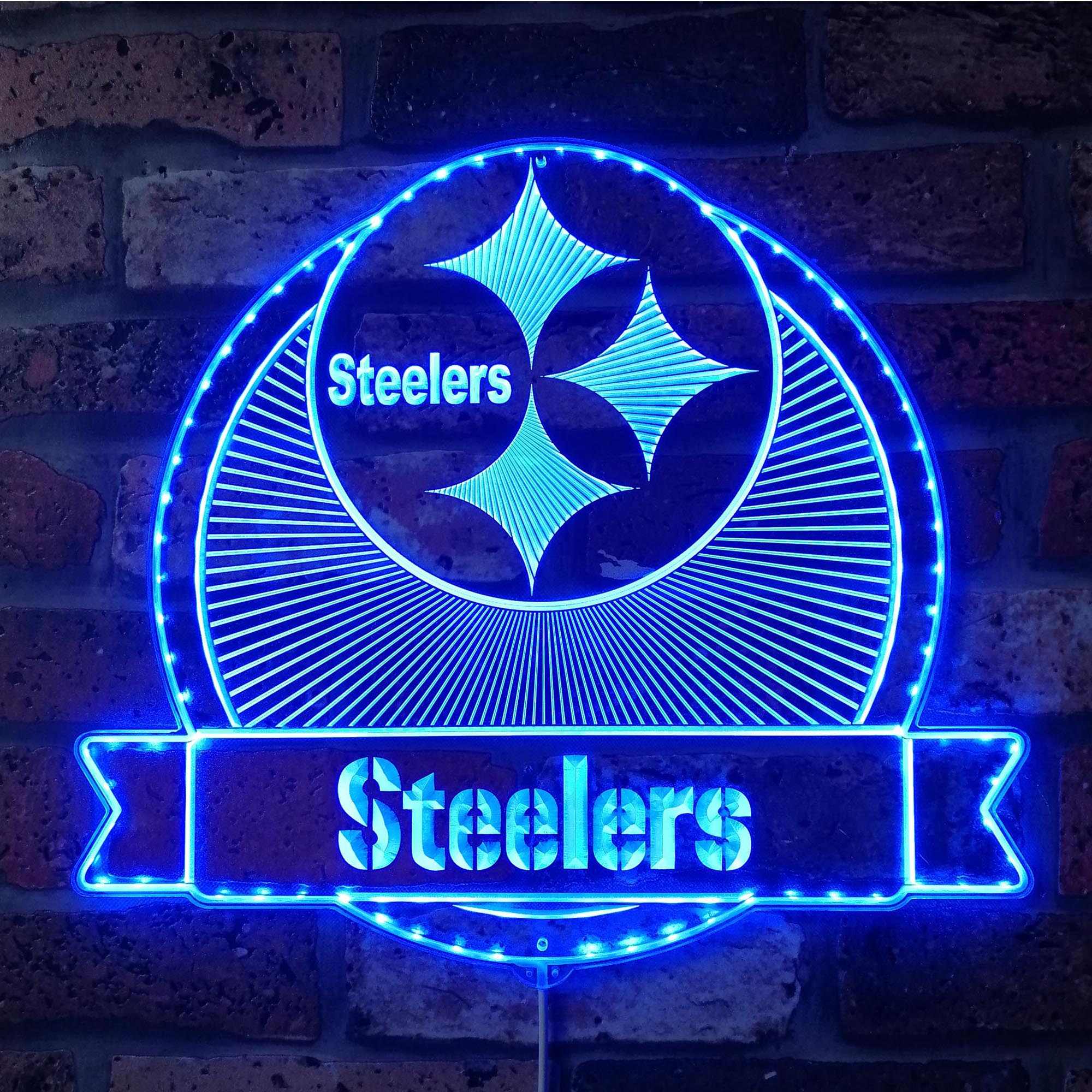 Pittsburgh Steelers Dynamic RGB Edge Lit LED Sign