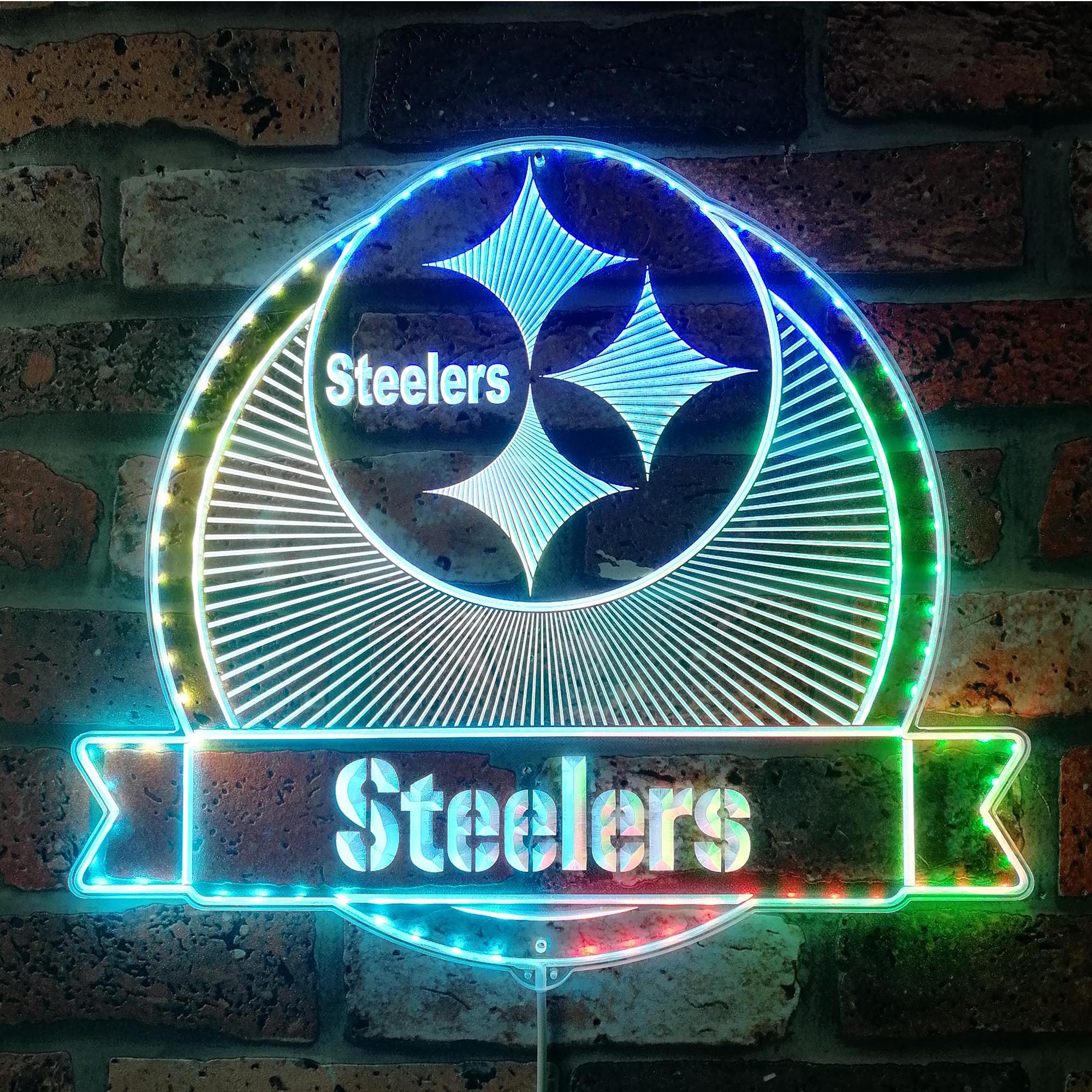 Pittsburgh Steelers Dynamic RGB Edge Lit LED Sign