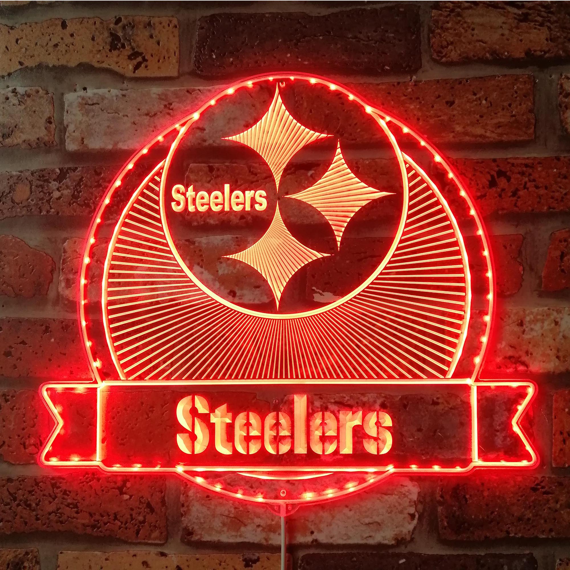 Pittsburgh Steelers Dynamic RGB Edge Lit LED Sign