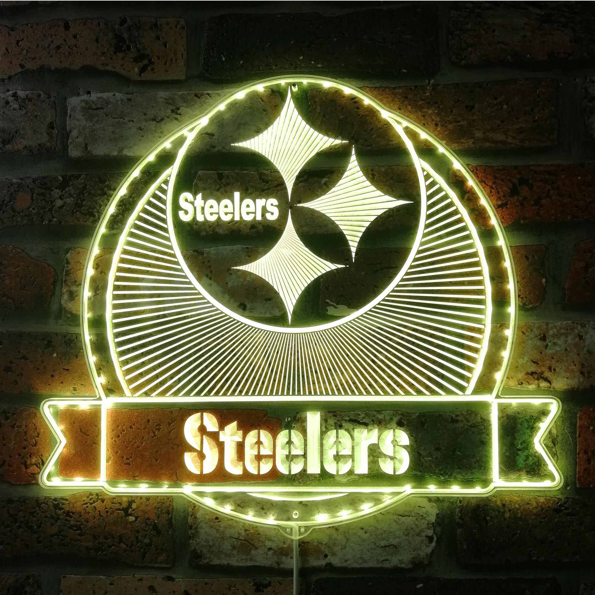 Pittsburgh Steelers Dynamic RGB Edge Lit LED Sign