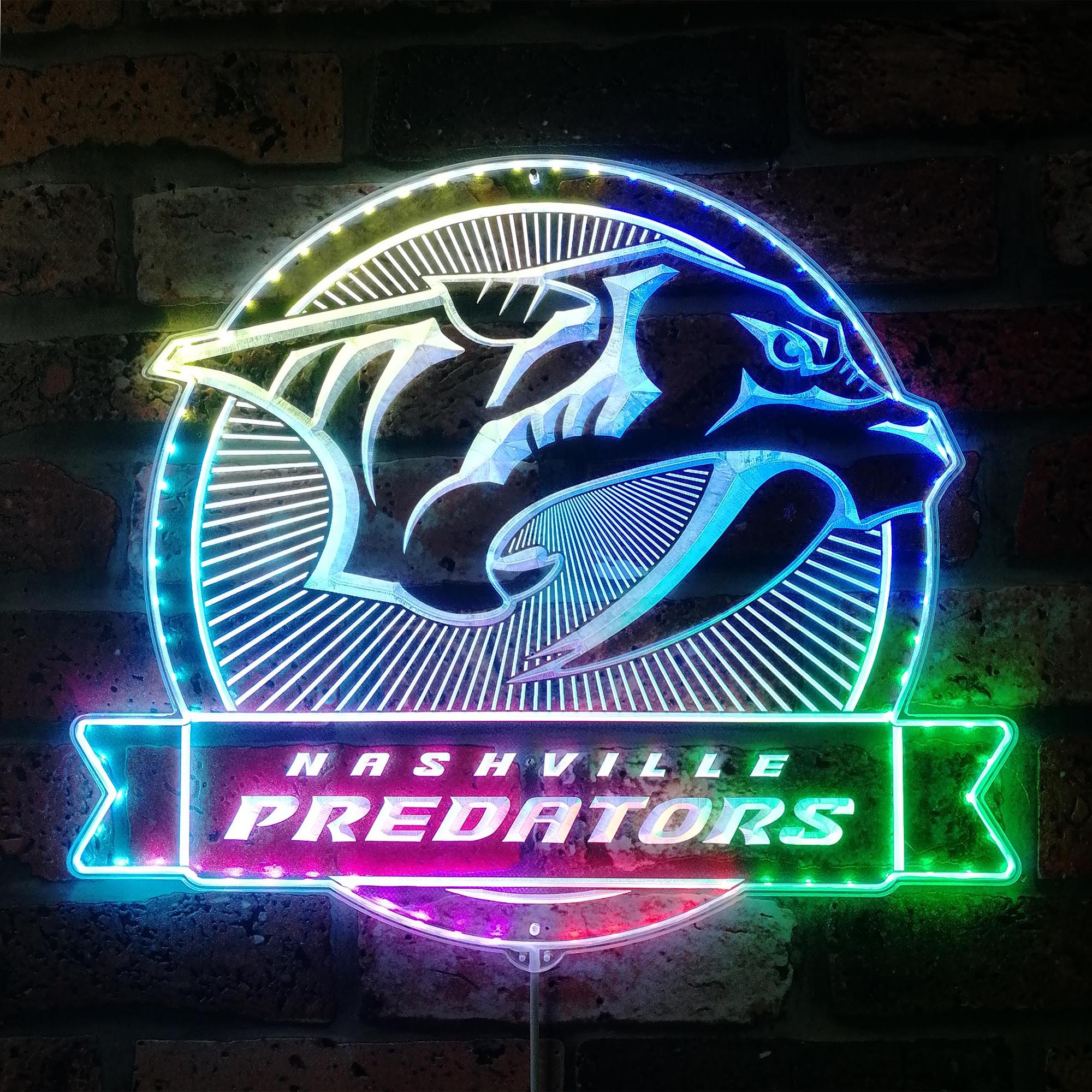 Nashville Predators Dynamic RGB Edge Lit LED Sign